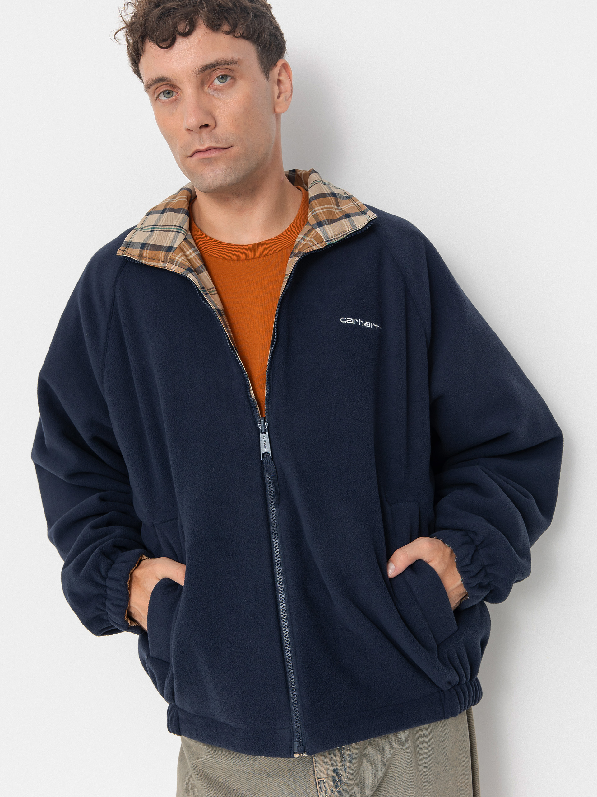 Bunda Carhartt WIP Reversible Planer (planer check/wall/air force blue)