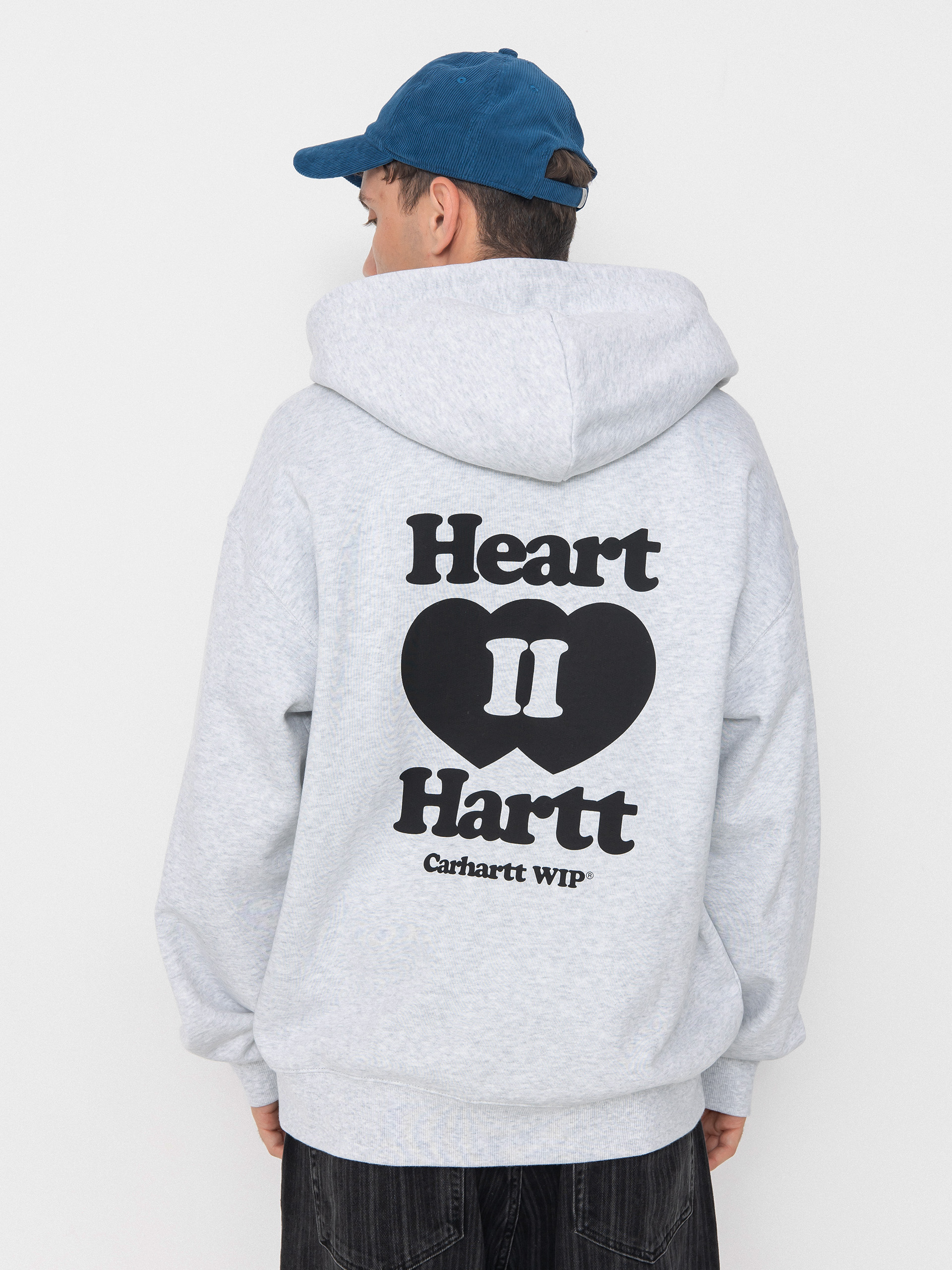 Mikina s kapucňou Carhartt WIP Heart II Hartt ZHD (ash heather)