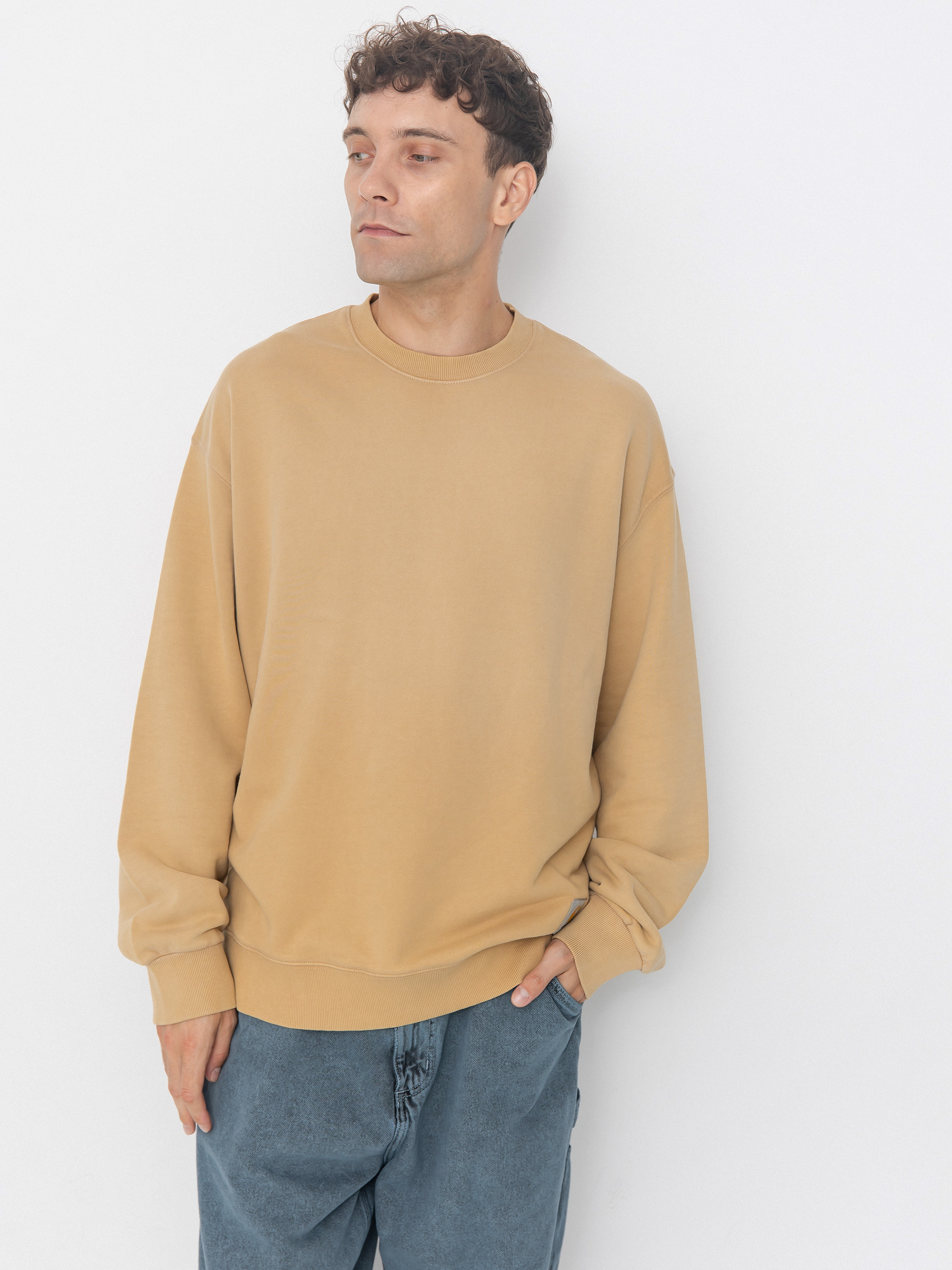 Mikina Carhartt WIP Hudson (dusty h brown/chalk wash)