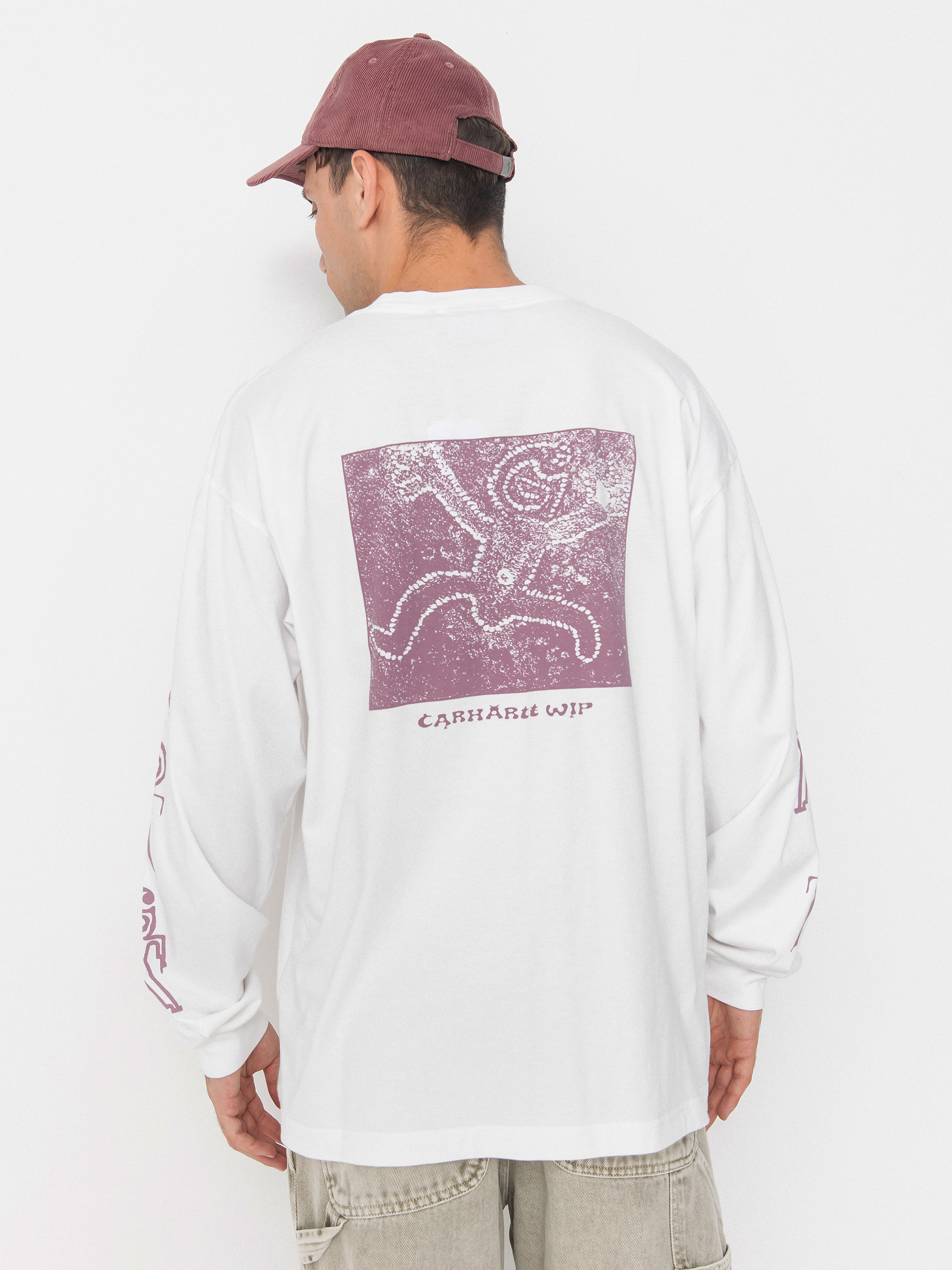 Triko Carhartt WIP Terrestrial (white/pink fog/pigment garment dyed)