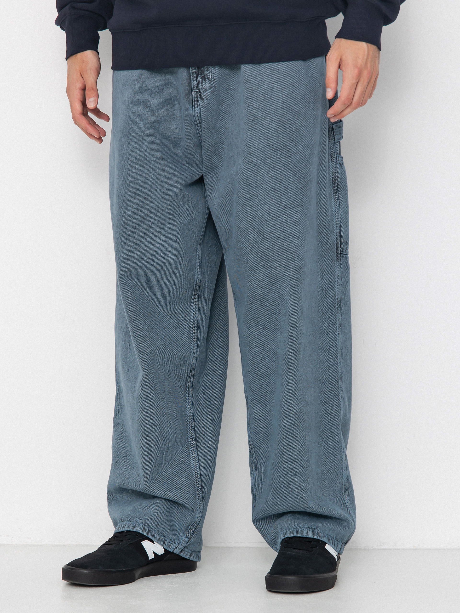 Nohavice Carhartt WIP OG Single Knee (black/blue fog/garment dyed)