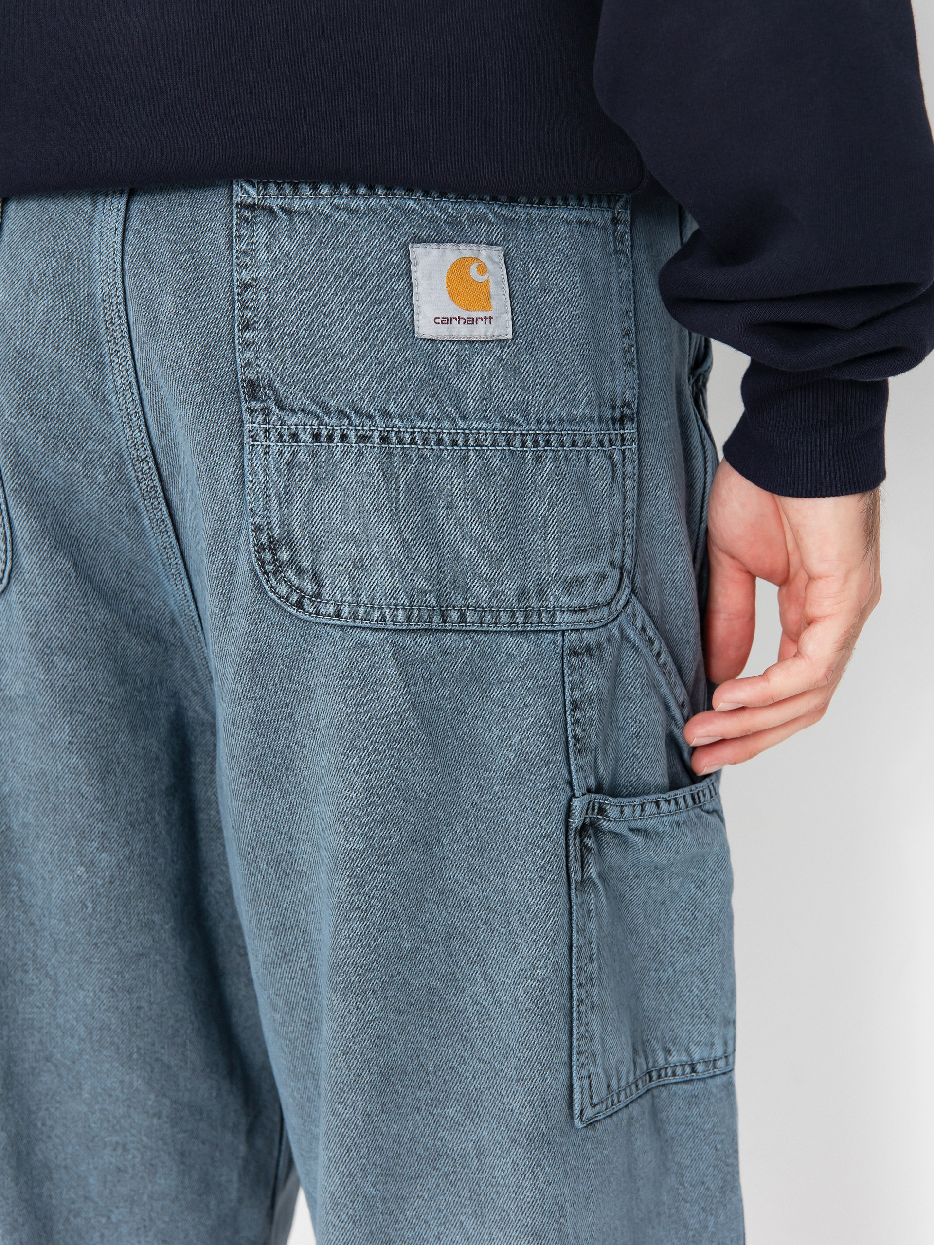 Nohavice Carhartt WIP OG Single Knee (black/blue fog/garment dyed)