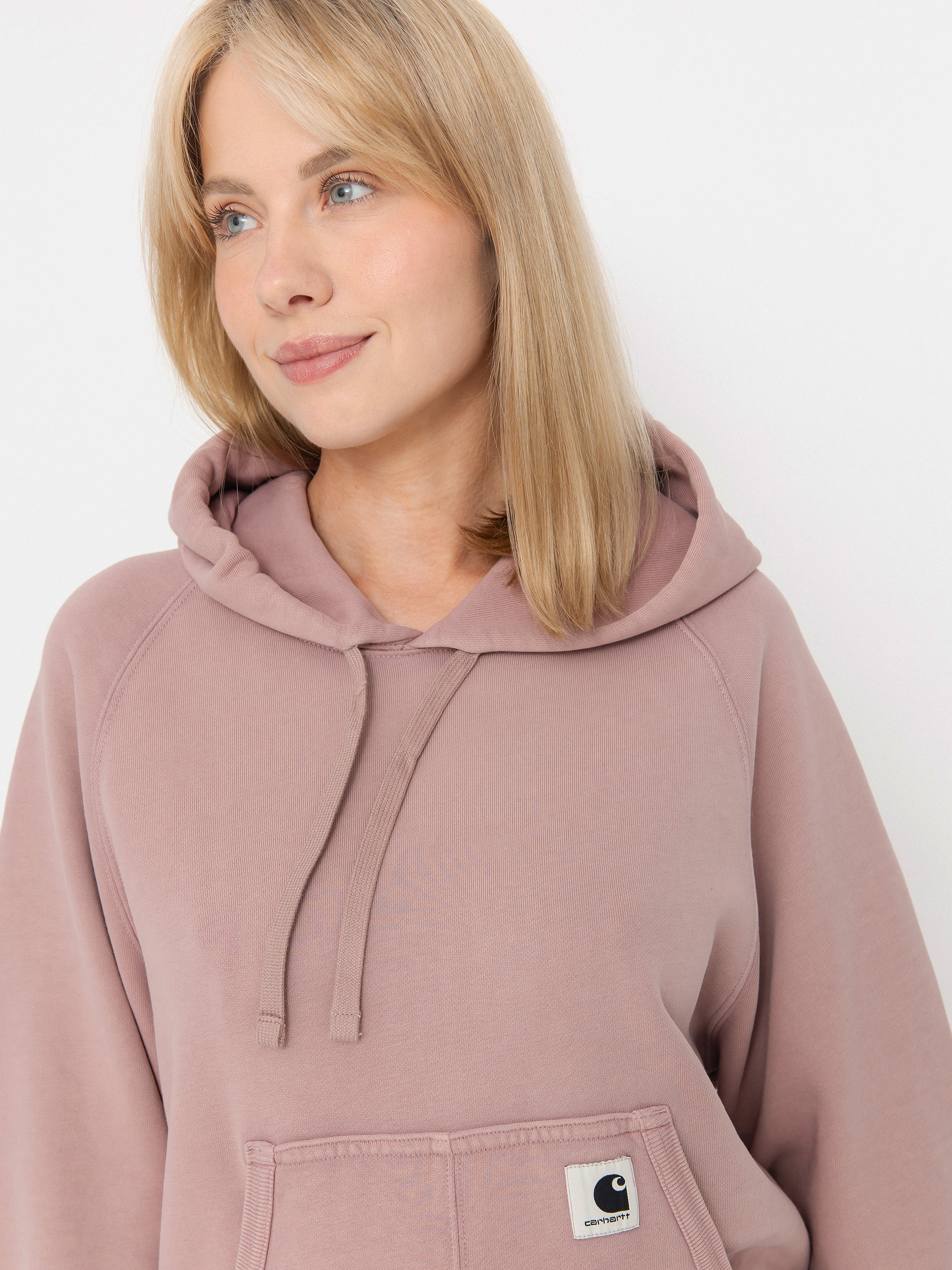 Mikina s kapucňou Carhartt WIP Hudson HD Wmn (daphne/chalk wash)