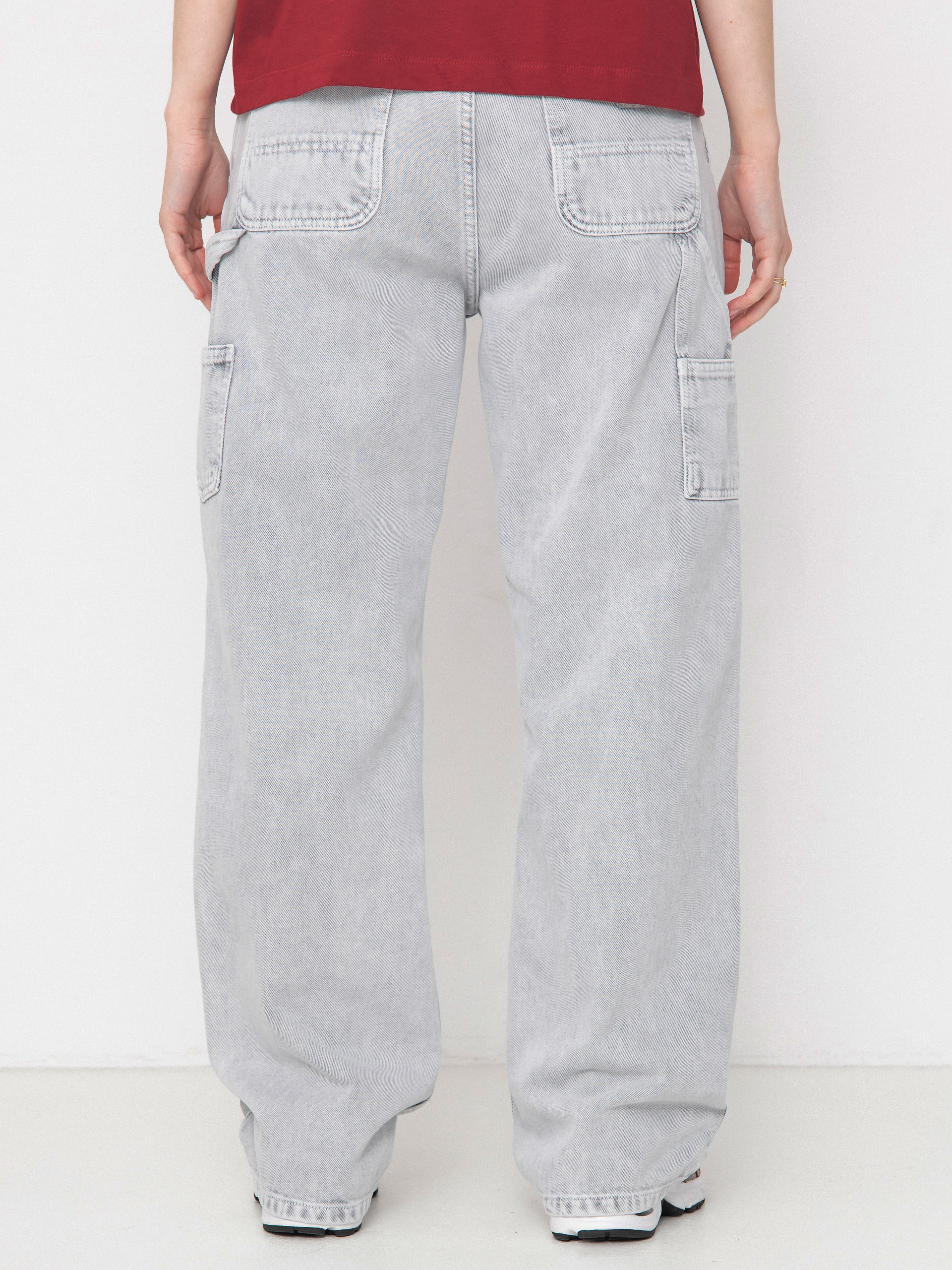 Nohavice Carhartt WIP Pierce Straight Wmn (black/chalk wash)