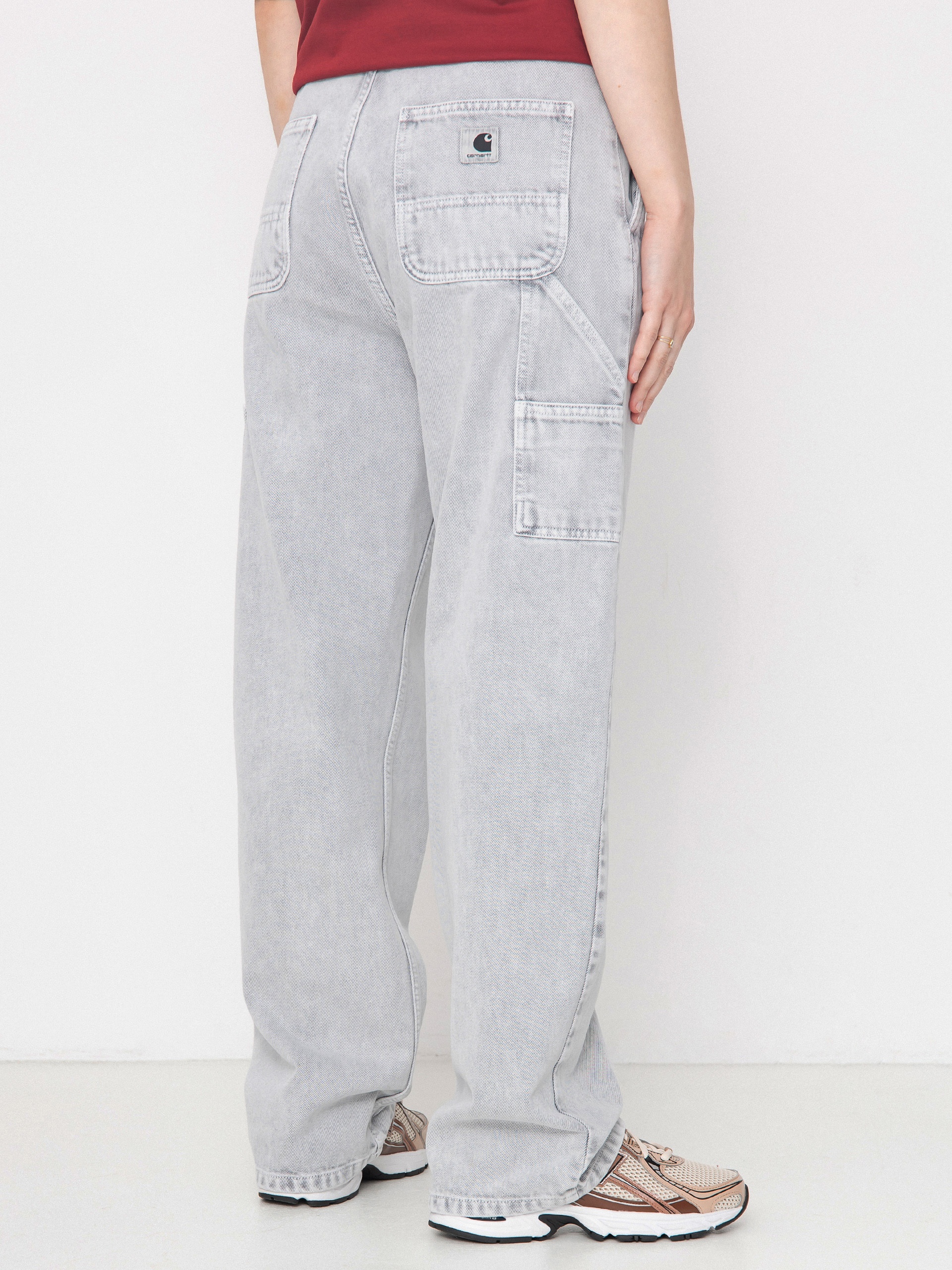 Nohavice Carhartt WIP Pierce Straight Wmn (black/chalk wash)