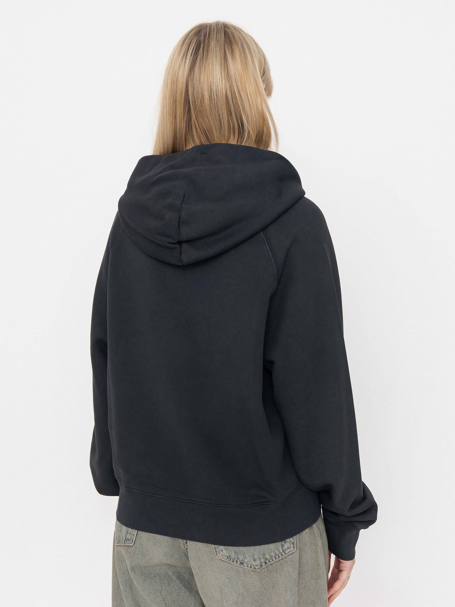 Mikina s kapucňou Carhartt WIP Hudson HD Wmn (black/chalk wash)