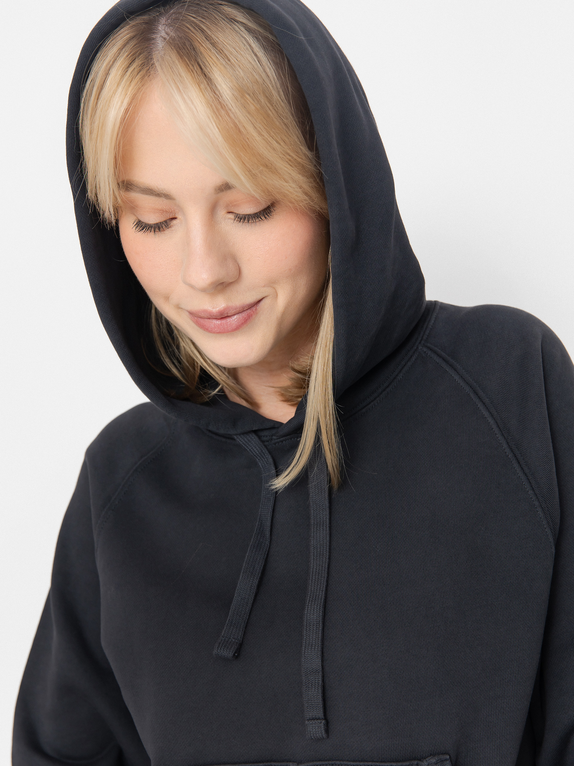 Mikina s kapucňou Carhartt WIP Hudson HD Wmn (black/chalk wash)