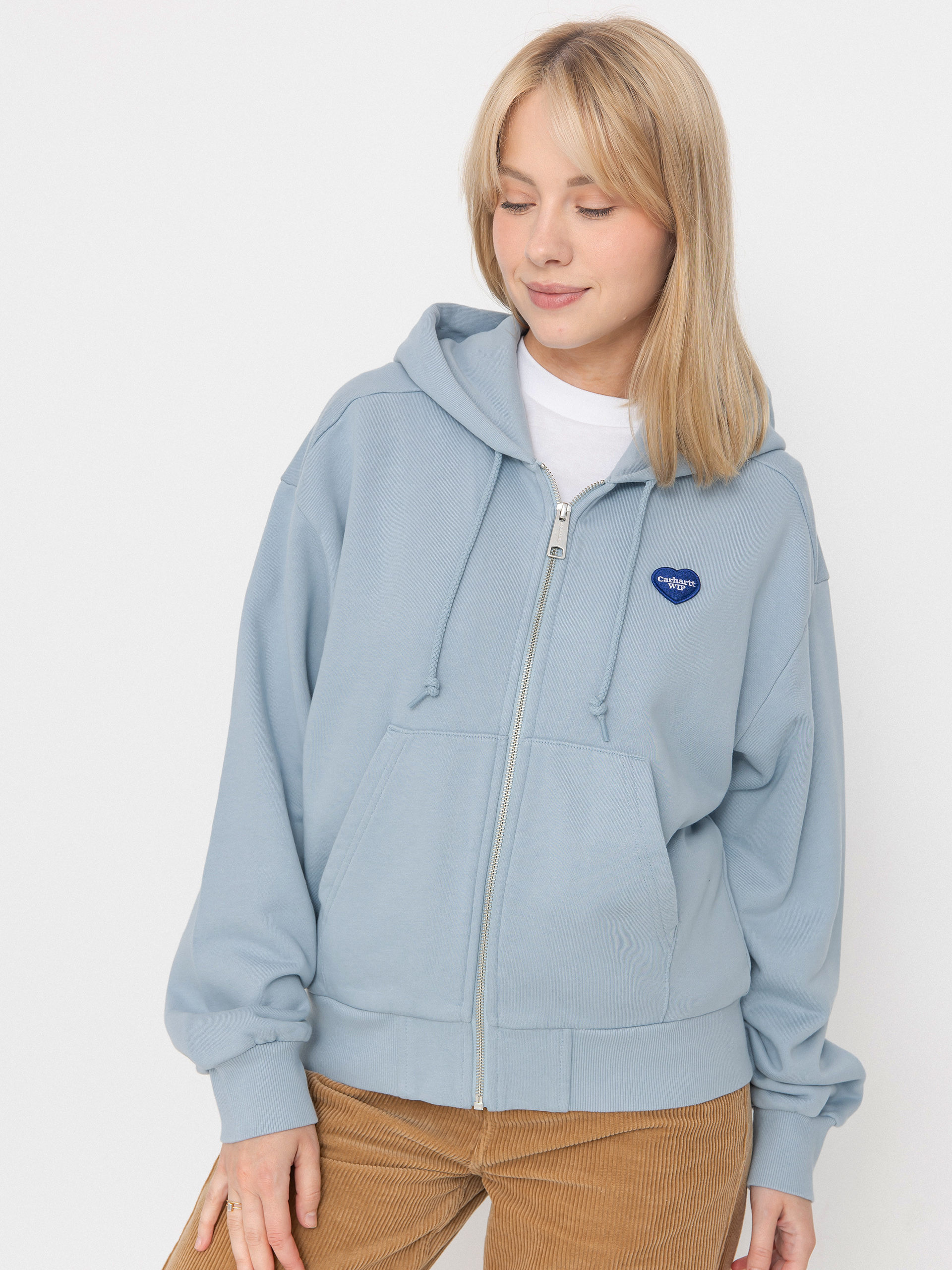 Mikina s kapucňou Carhartt WIP Heart II Hartt ZHD Wmn (blue fog)