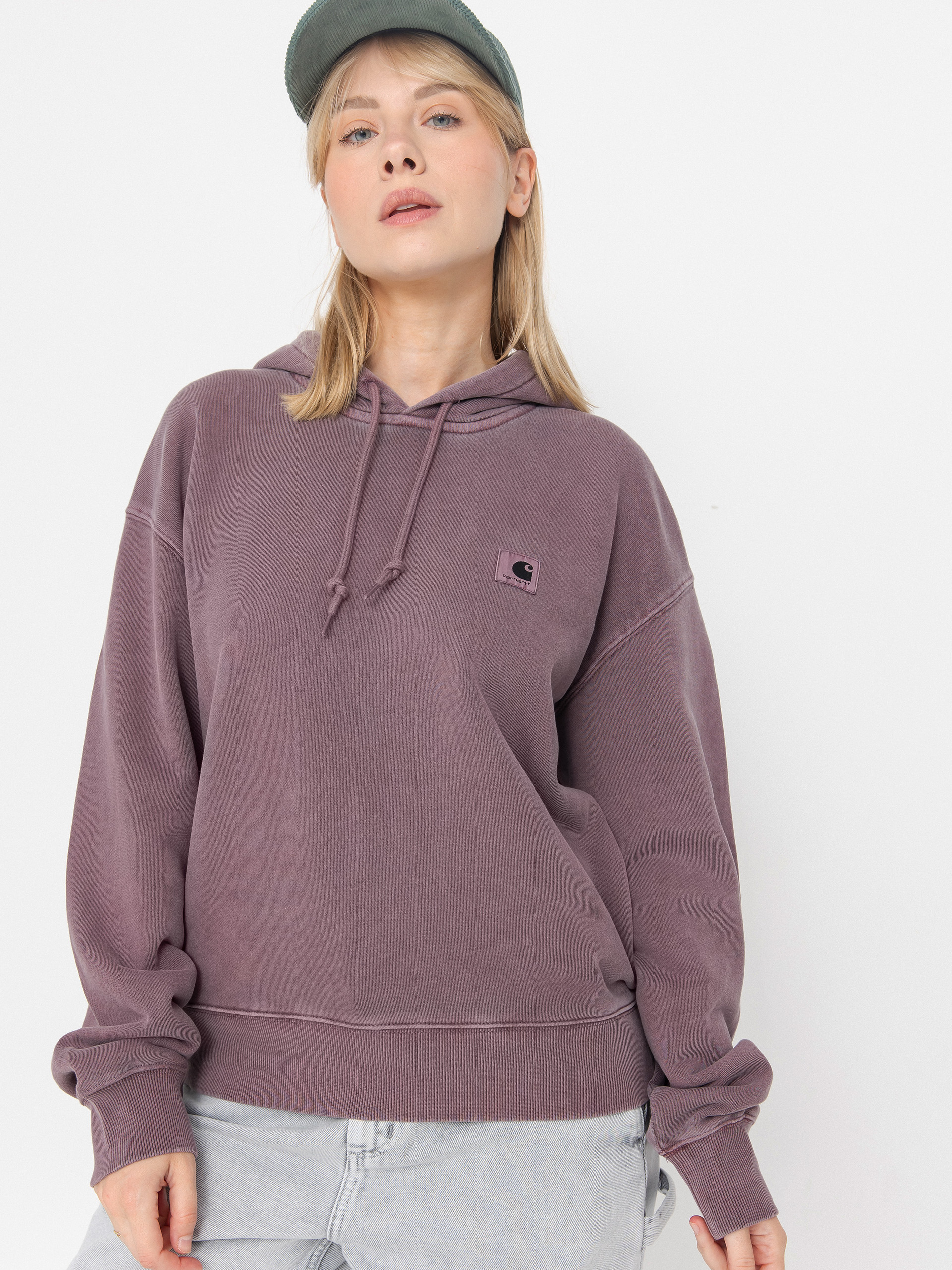 Mikina s kapucňou Carhartt WIP Nelson HD Wmn (phlox/garment dyed)
