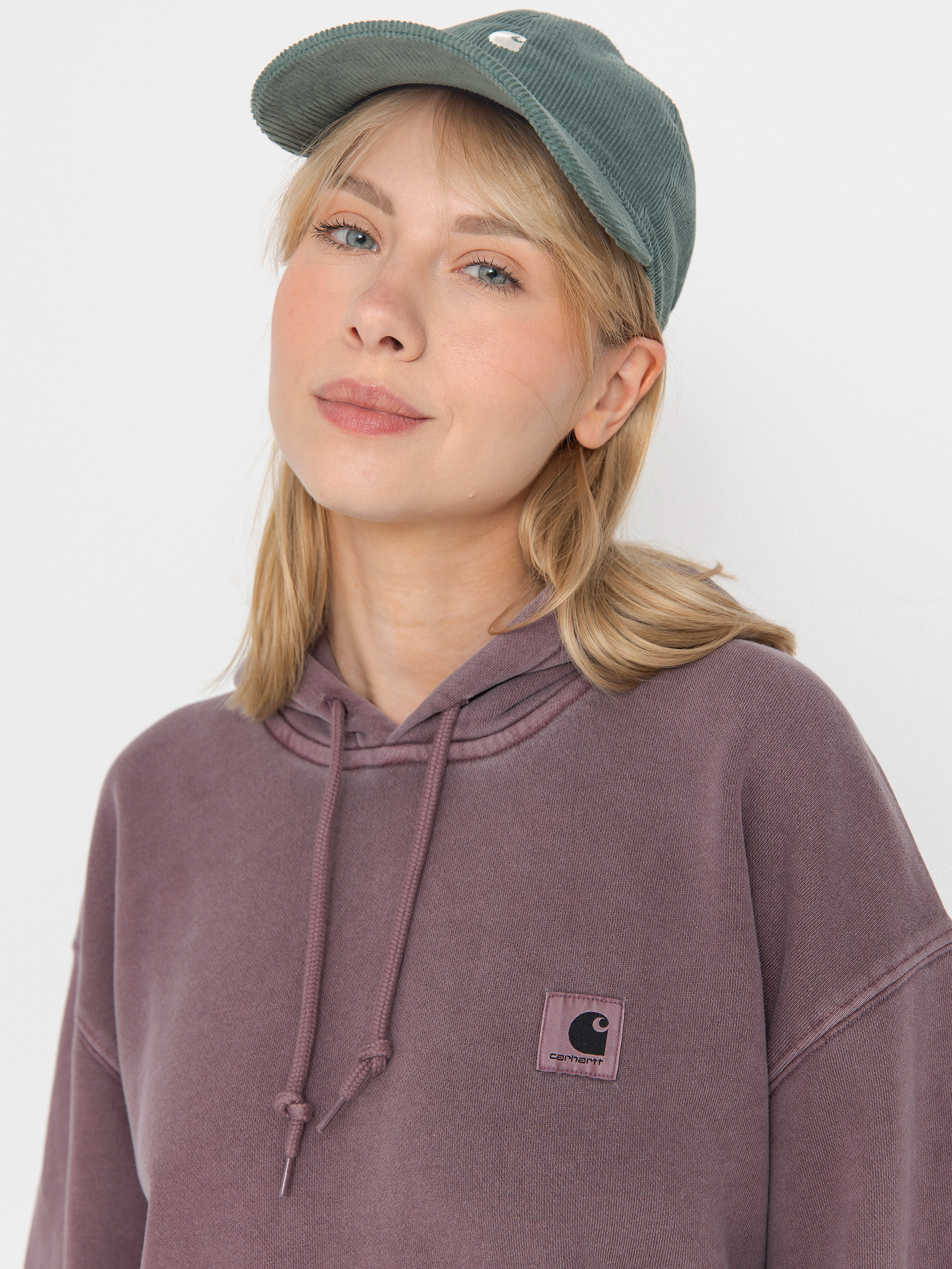 Mikina s kapucňou Carhartt WIP Nelson HD Wmn (phlox/garment dyed)