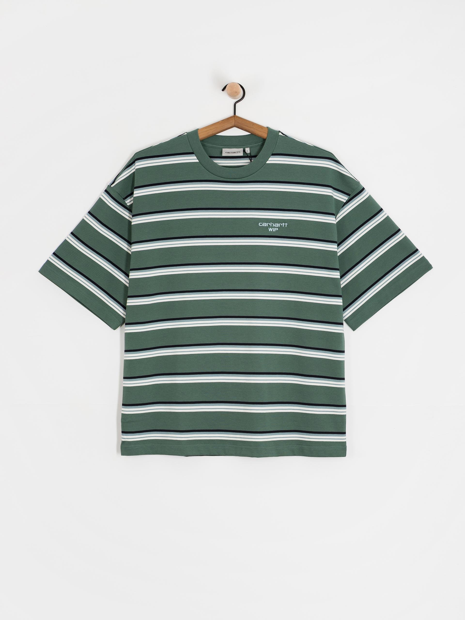 Tričko Carhartt WIP Holm (holm stripe/silver pine)