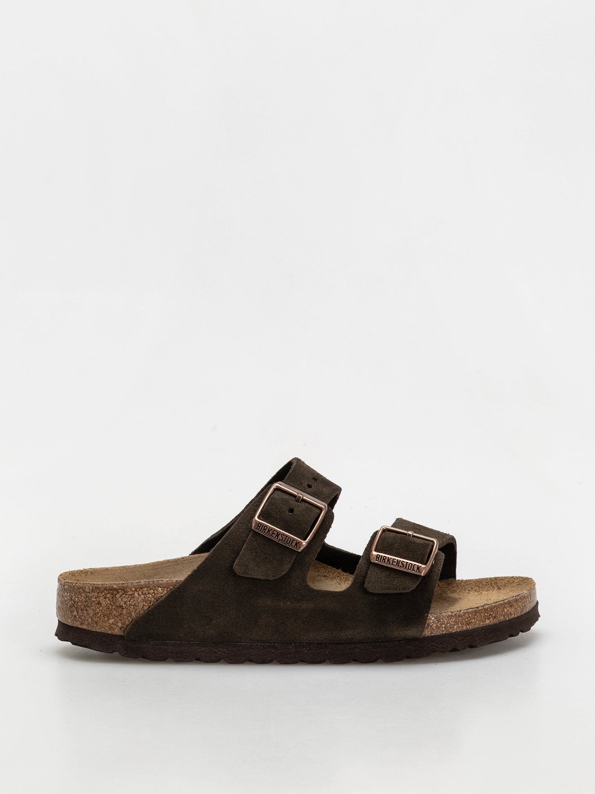 u0160u013eapky Birkenstock Arizona Suede Leather Narrow Wmn (mocca)