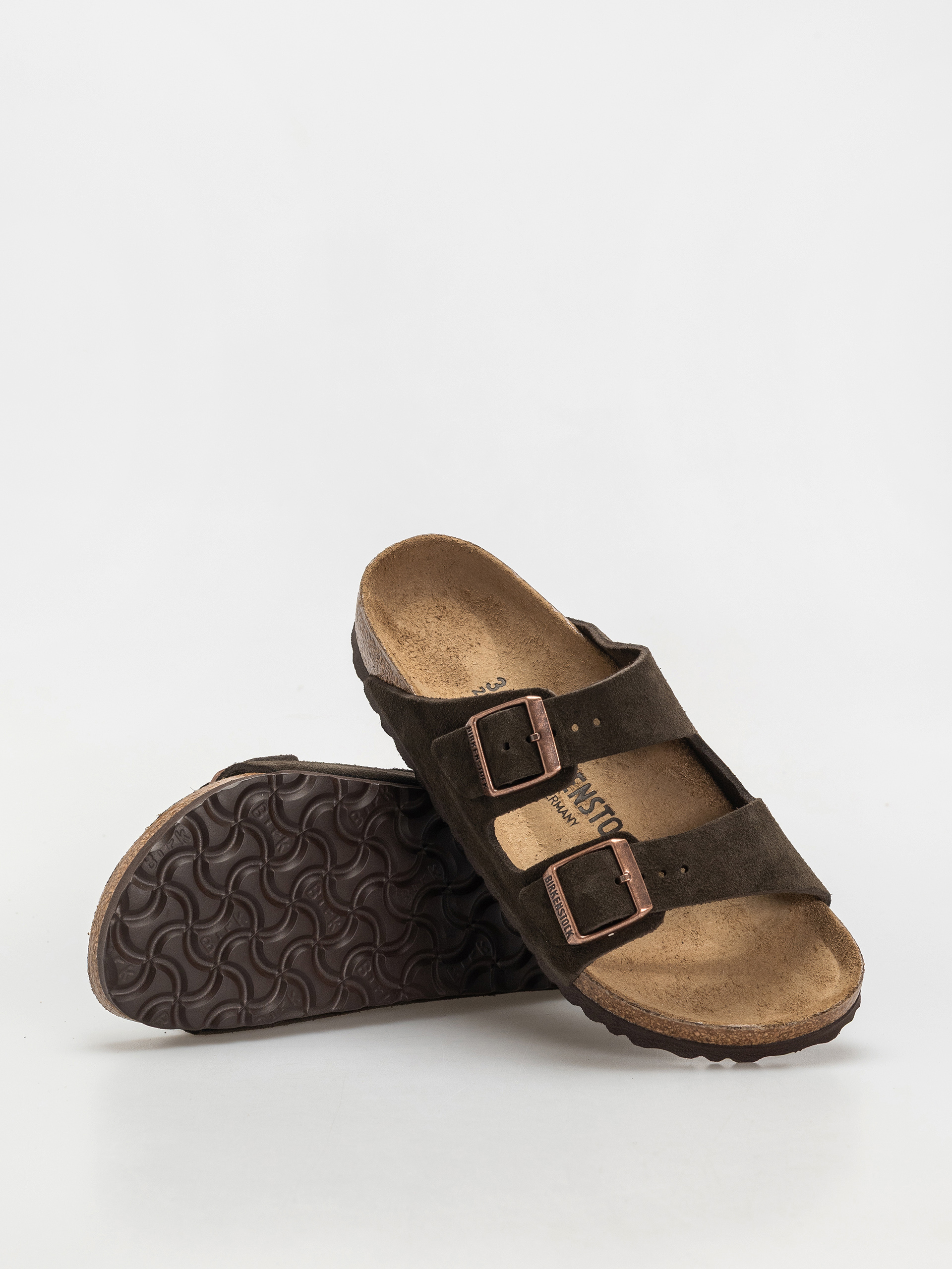 Šľapky Birkenstock Arizona Suede Leather Narrow Wmn (mocca)