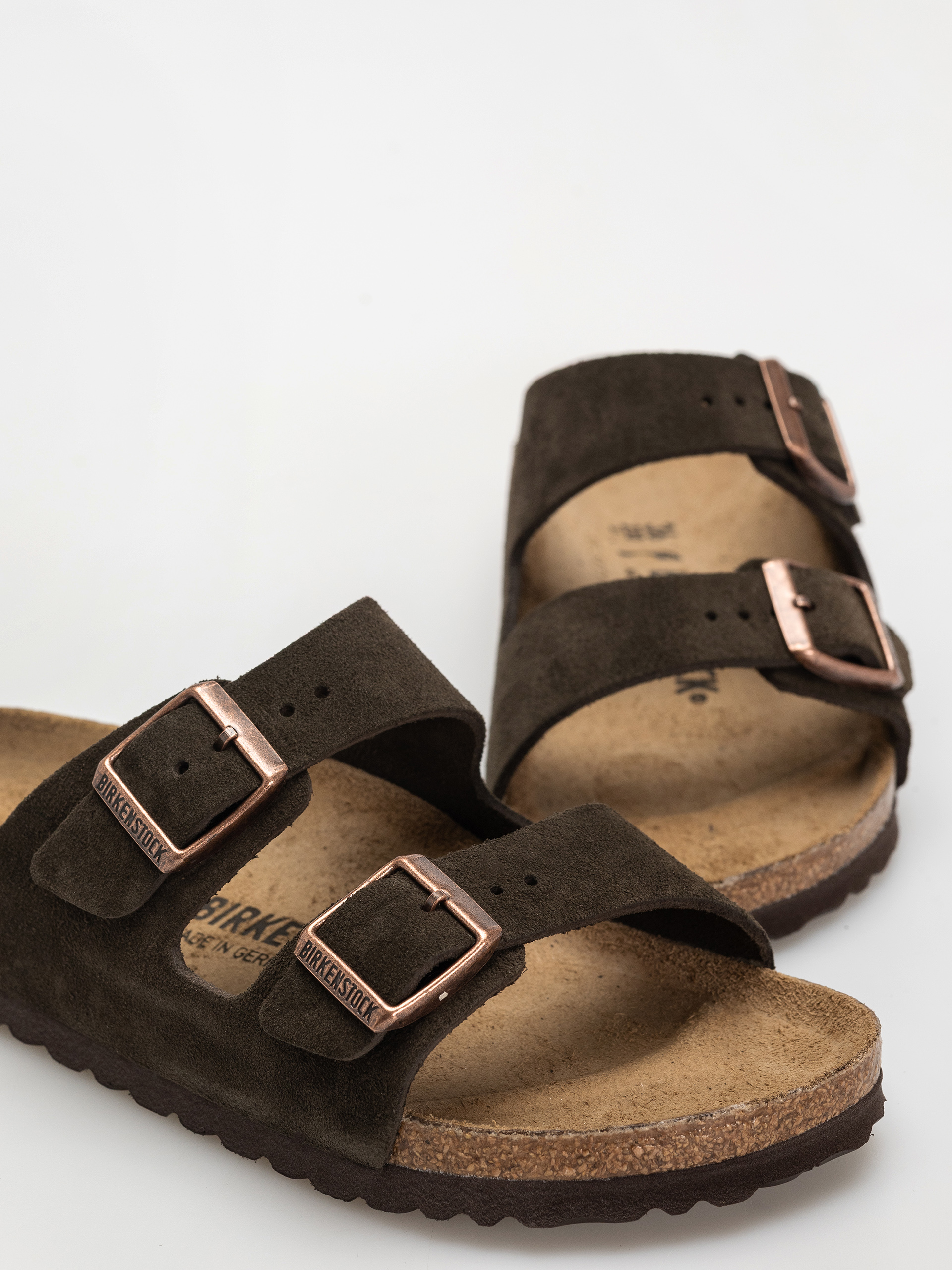 Šľapky Birkenstock Arizona Suede Leather Narrow Wmn (mocca)