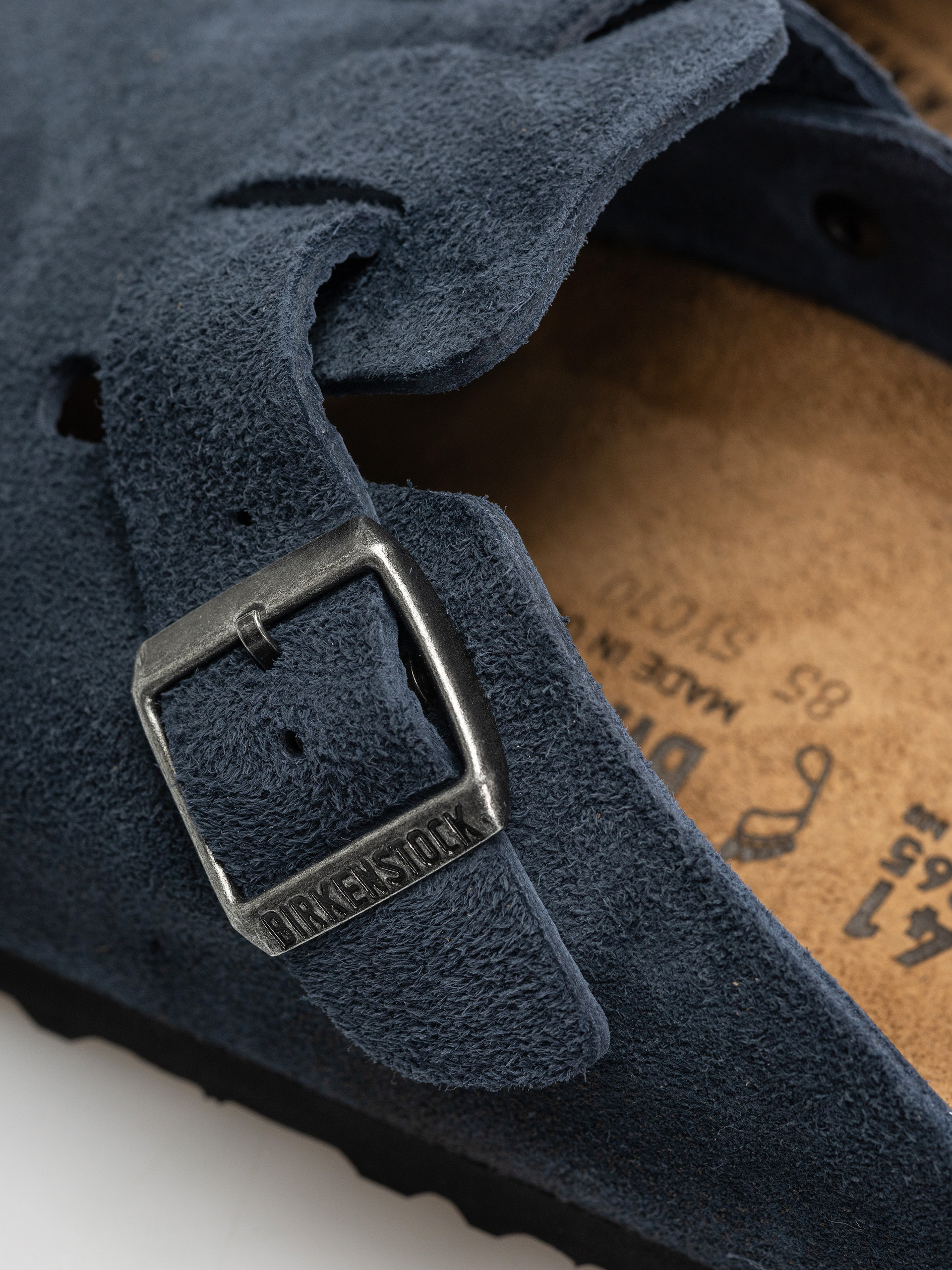 Šľapky Birkenstock Boston Suede Leather Regular (new navy)