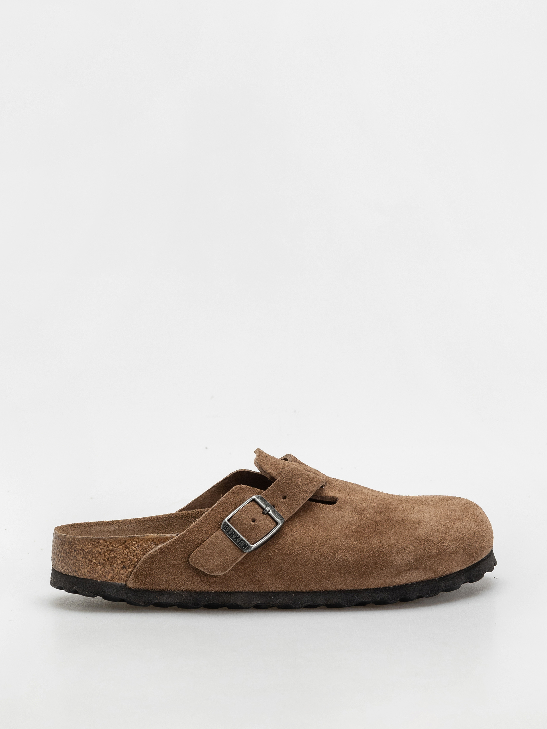 Šľapky Birkenstock Boston SFB Suede Leather Narrow Wmn (dark tea)