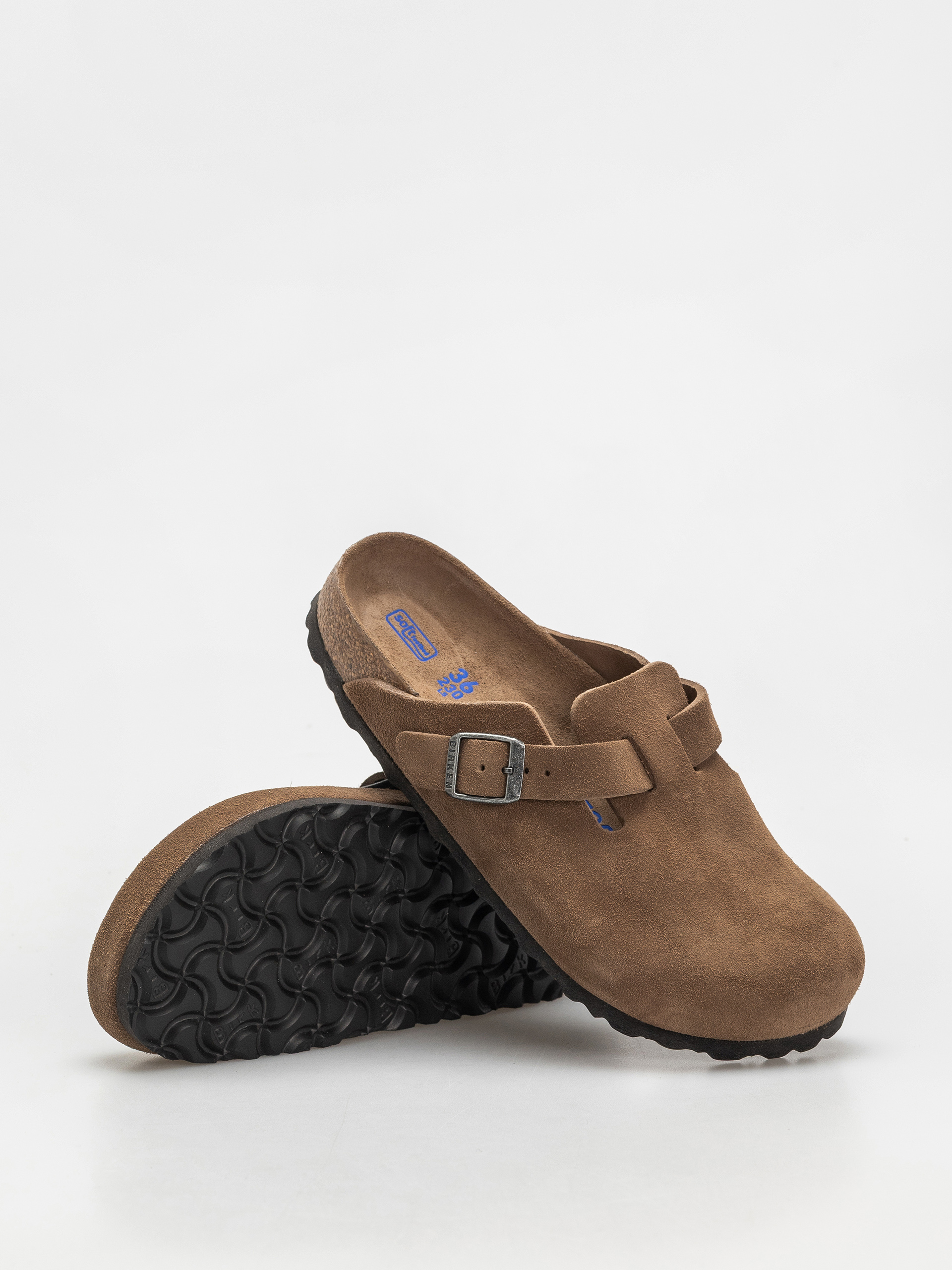 Šľapky Birkenstock Boston SFB Suede Leather Narrow Wmn (dark tea)