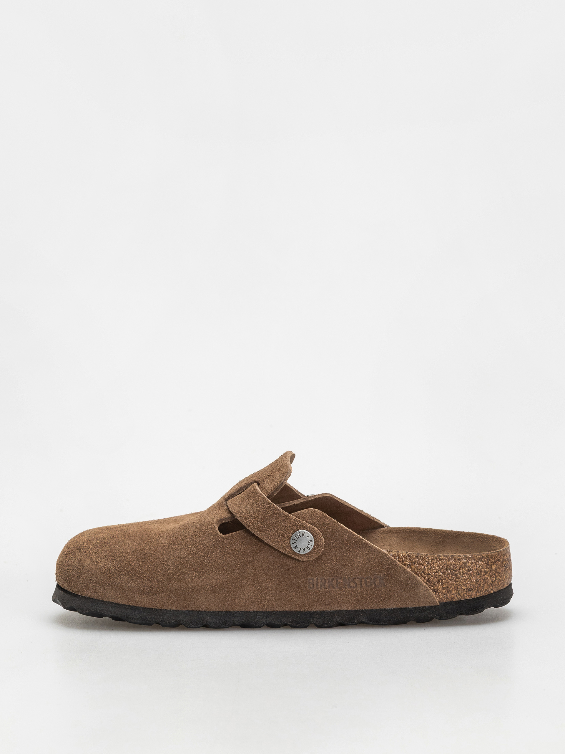 Šľapky Birkenstock Boston SFB Suede Leather Narrow Wmn (dark tea)