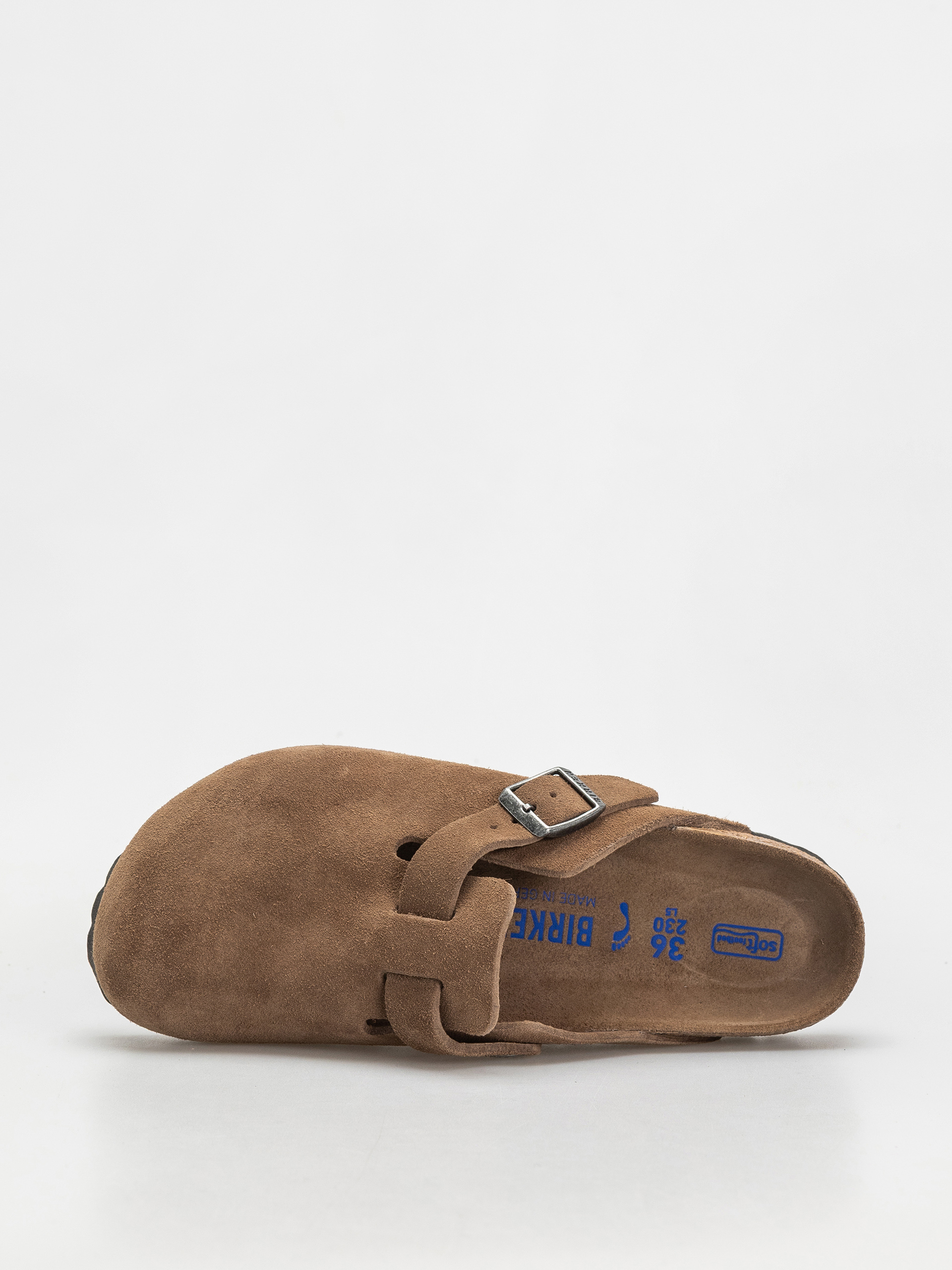 Šľapky Birkenstock Boston SFB Suede Leather Narrow Wmn (dark tea)