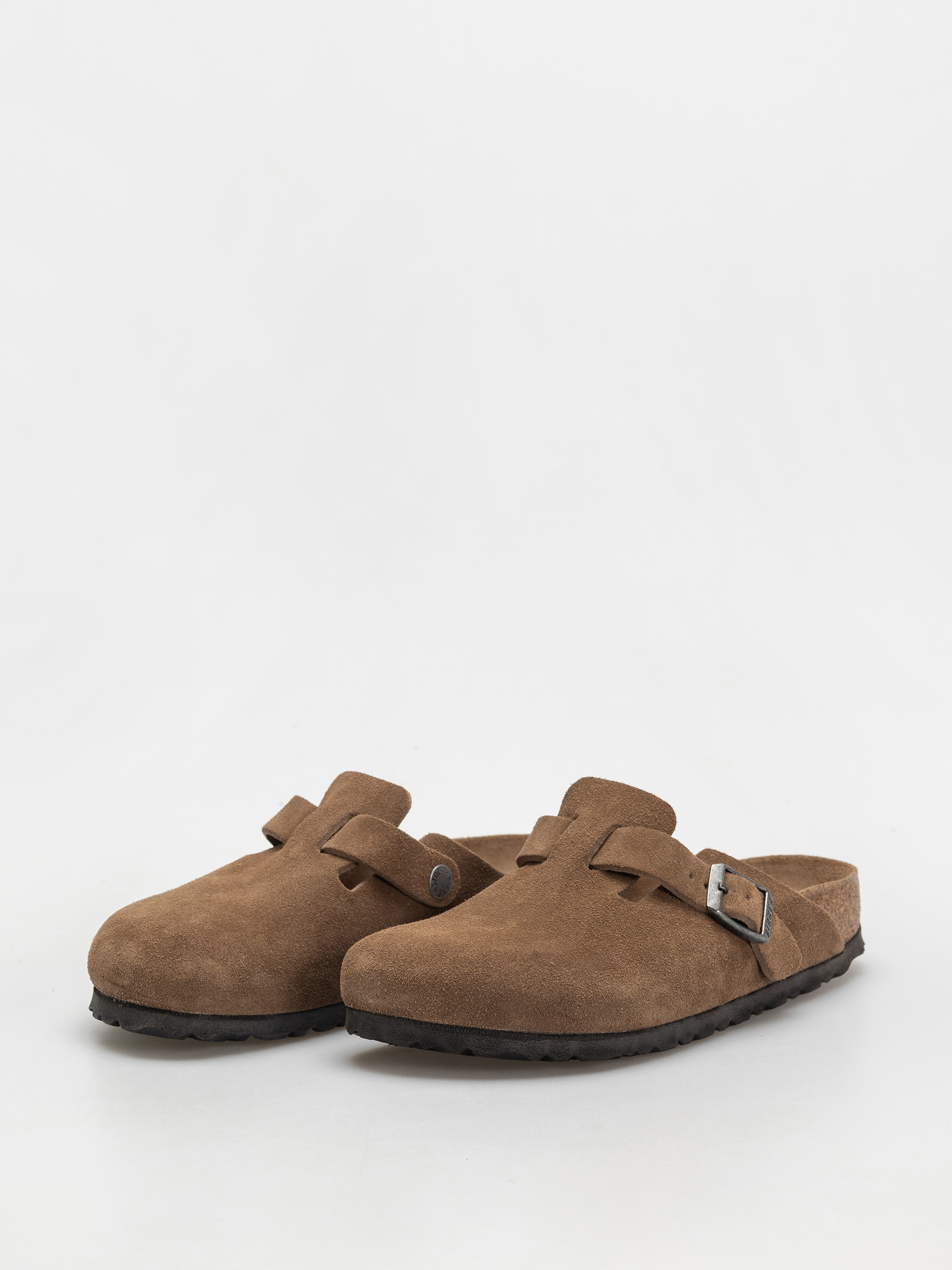 Šľapky Birkenstock Boston SFB Suede Leather Narrow Wmn (dark tea)