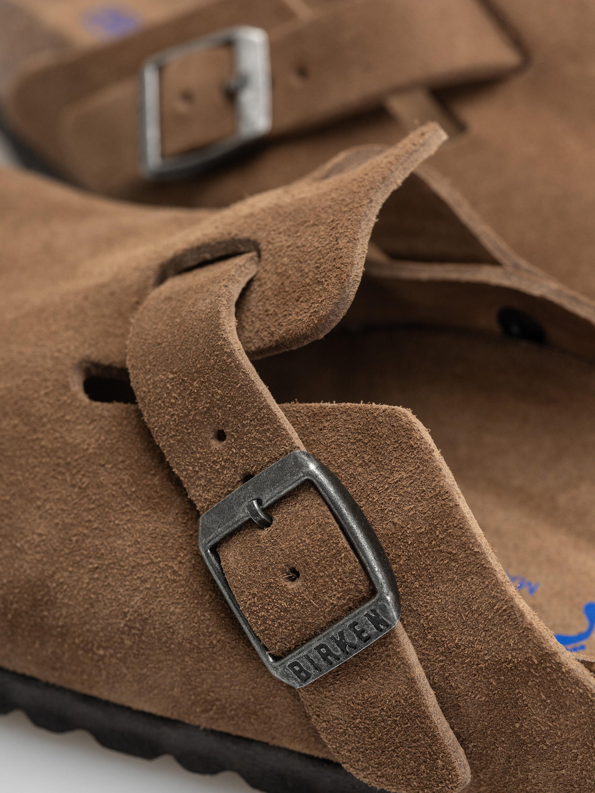 Šľapky Birkenstock Boston SFB Suede Leather Narrow Wmn (dark tea)