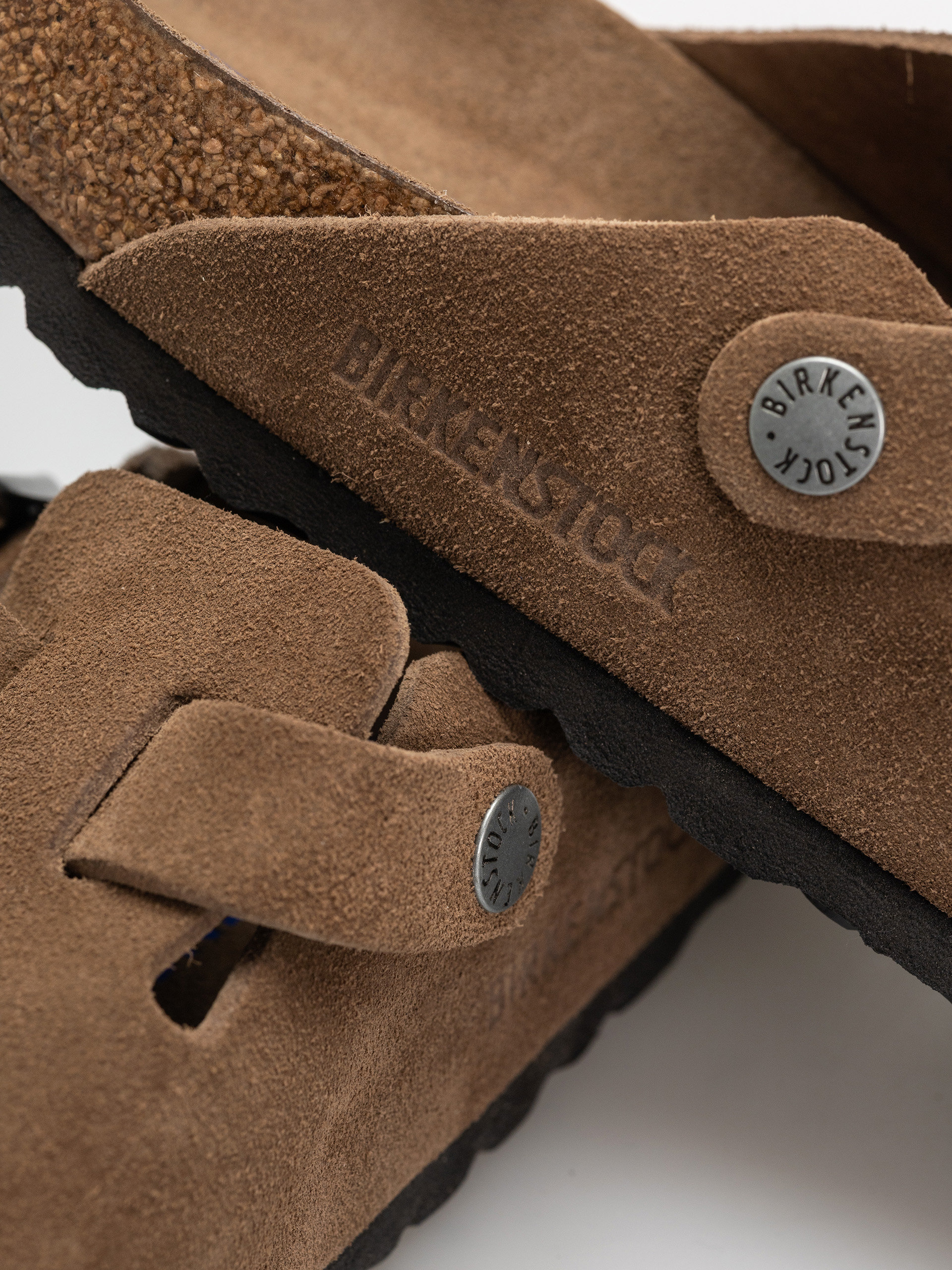 Šľapky Birkenstock Boston SFB Suede Leather Narrow Wmn (dark tea)