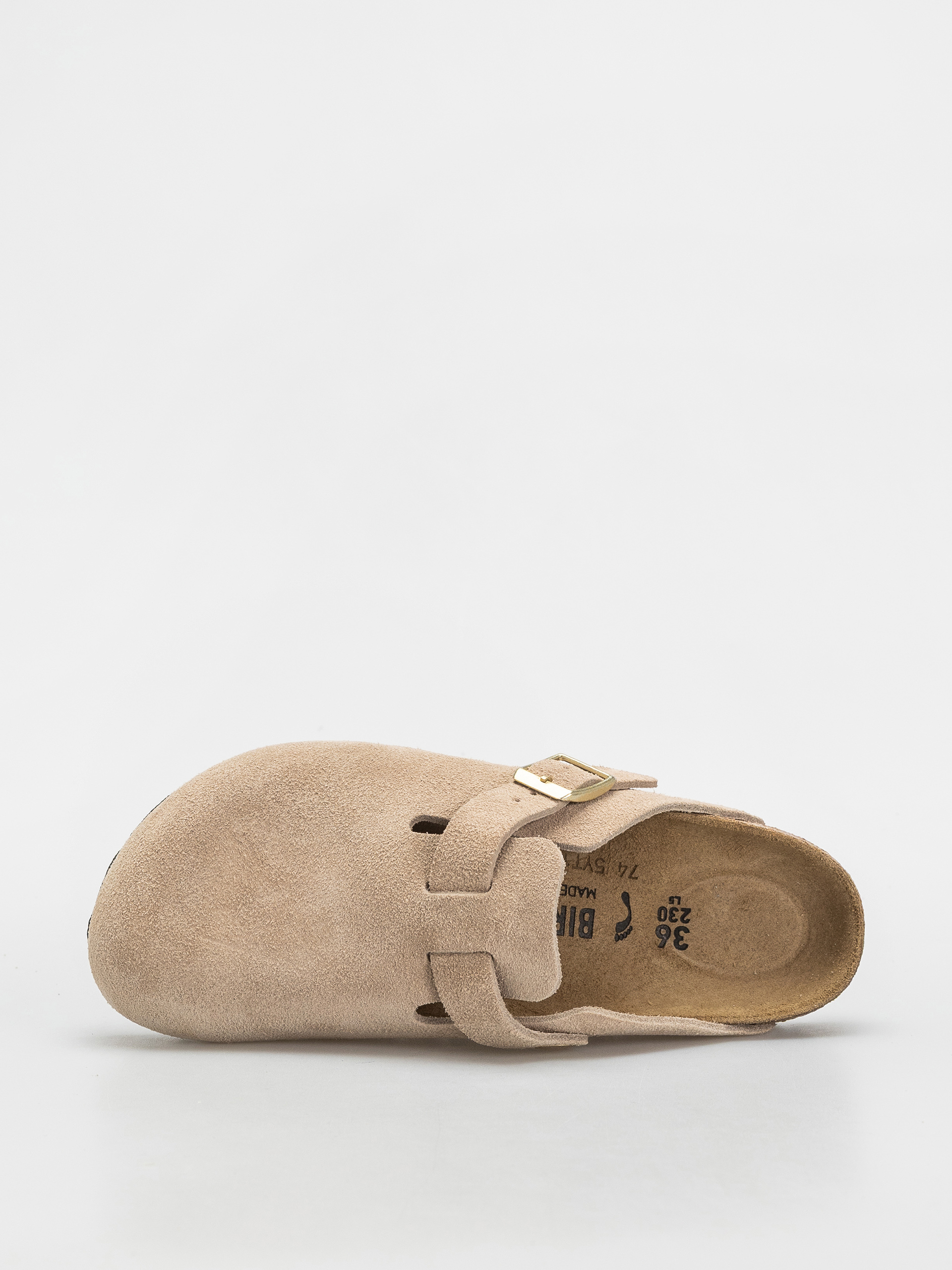 Šľapky Birkenstock Boston Suede Leather Narrow Wmn (sandcastle)