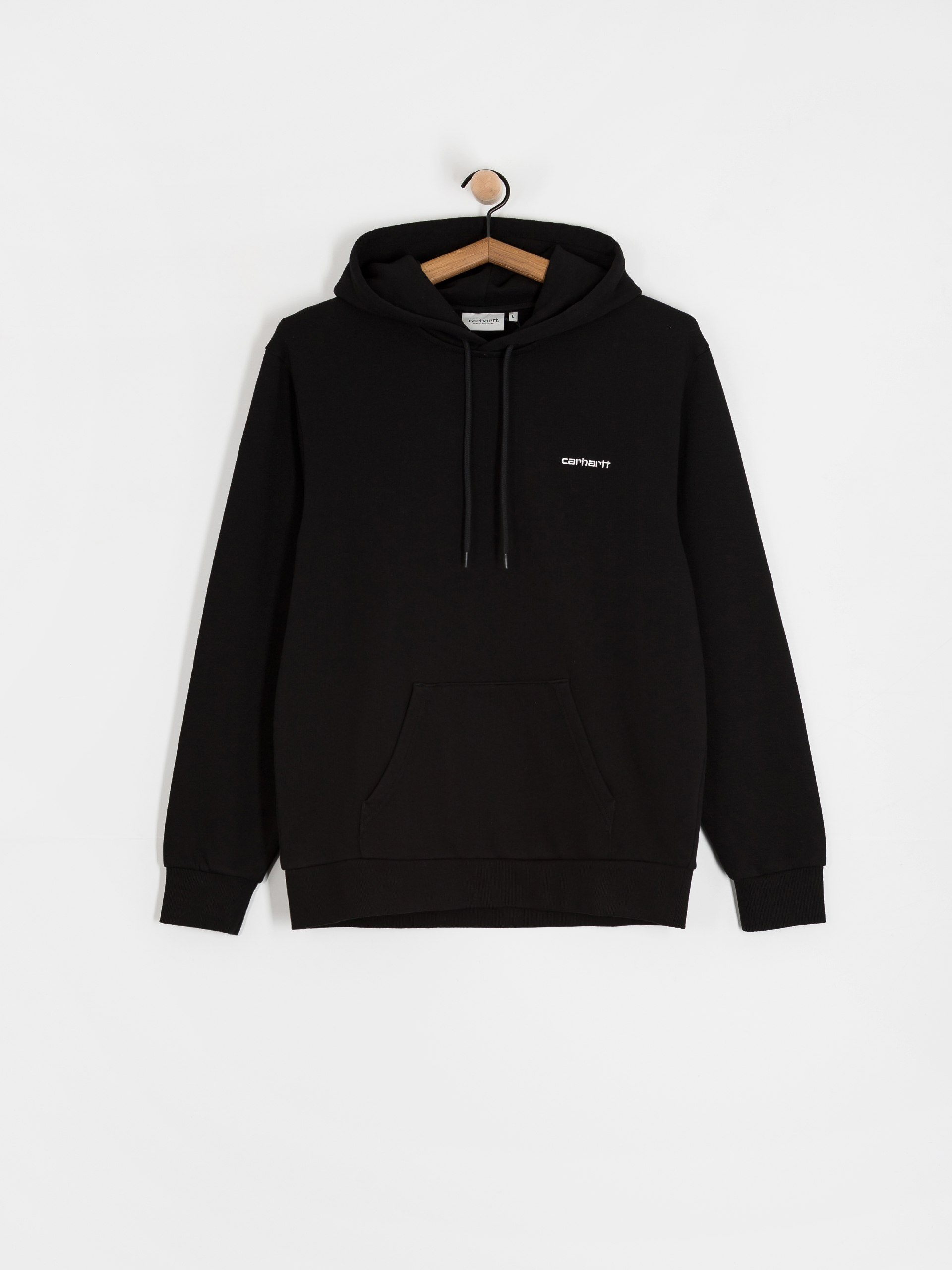 Mikina s kapucňou Carhartt WIP Script Embroidery HD (black/white)