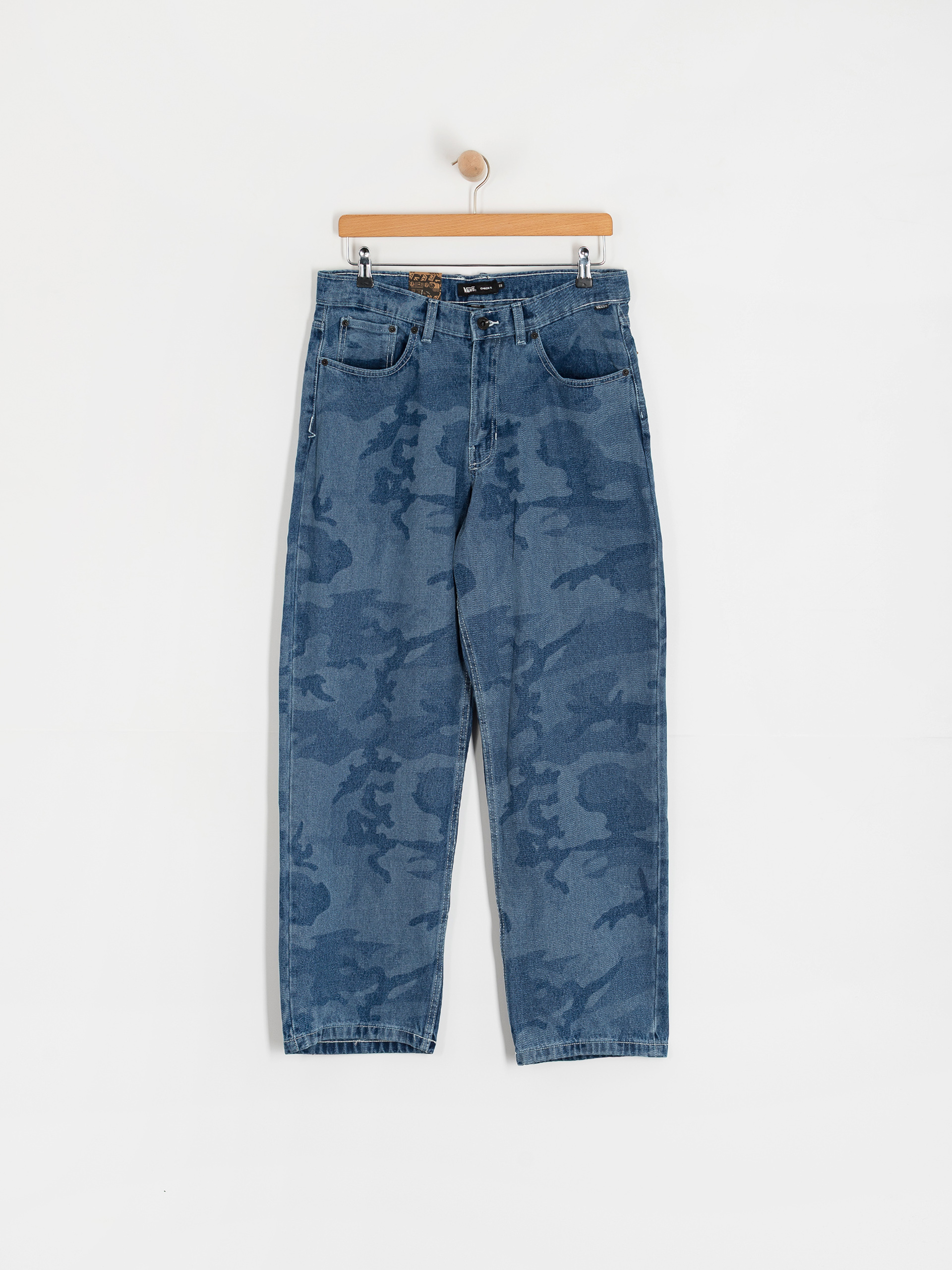 Nohavice Vans Check 5 Loose Camo Printed Denim (stonewash/blue)