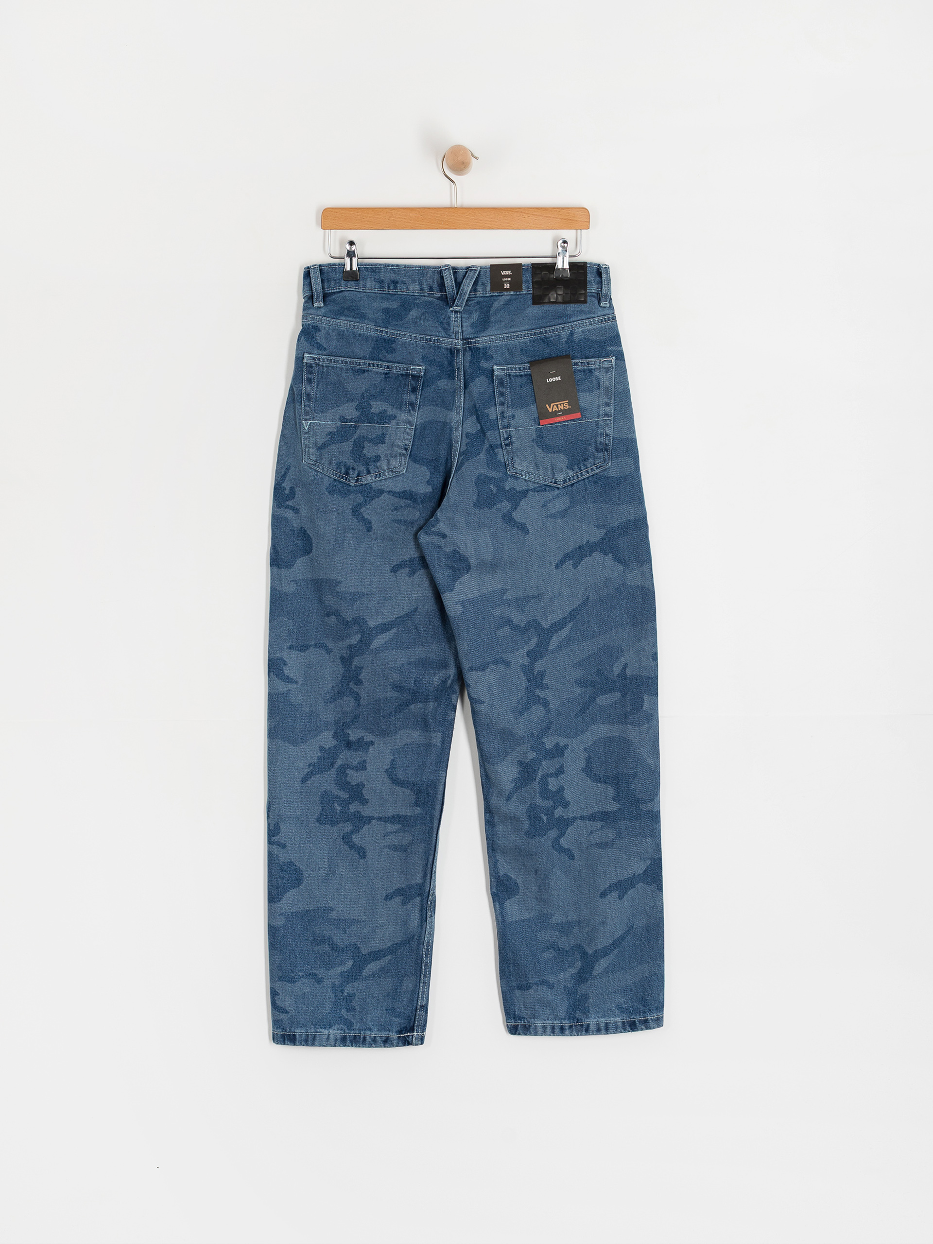 Nohavice Vans Check 5 Loose Camo Printed Denim (stonewash/blue)