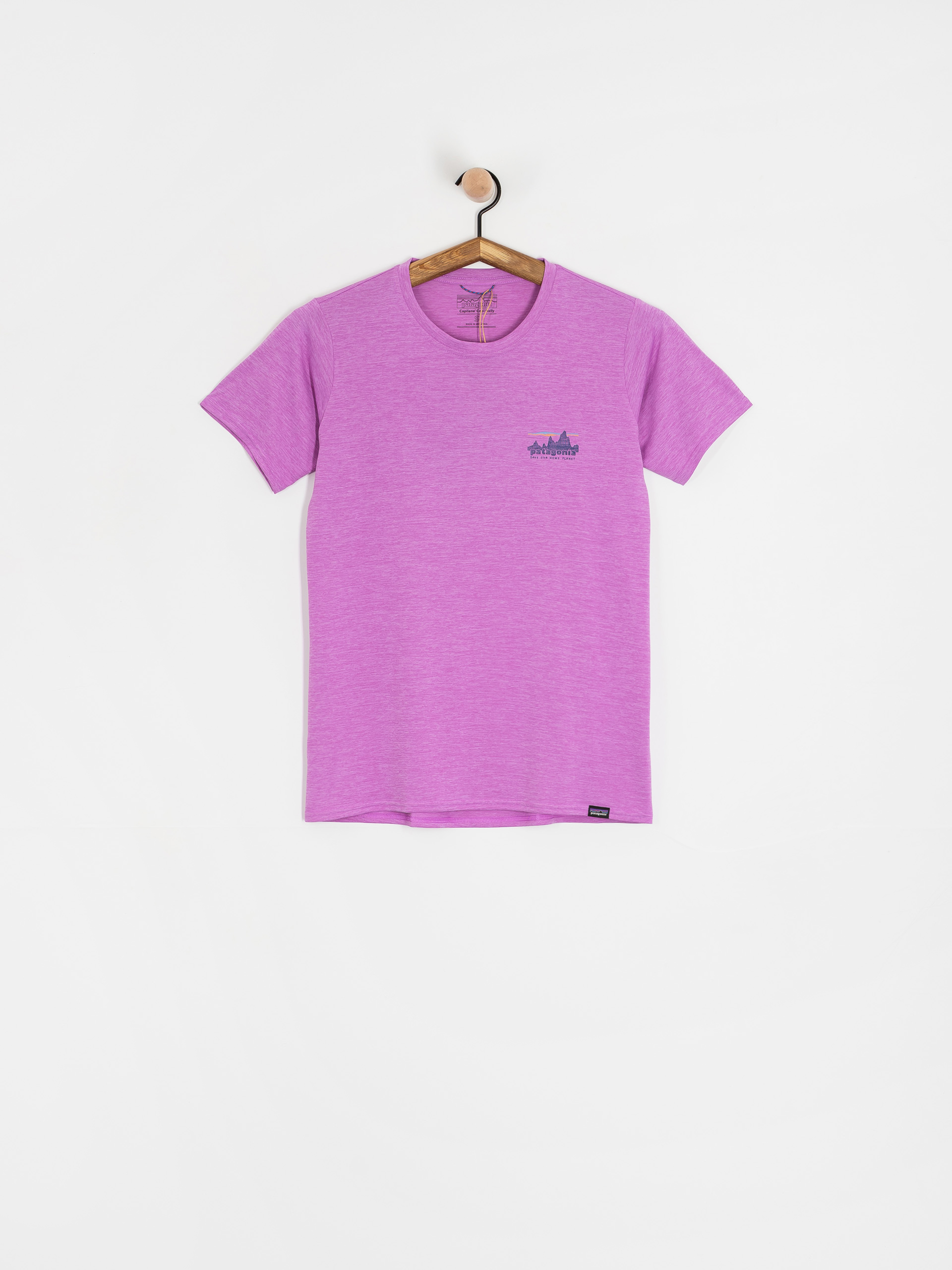 Tričko Patagonia Cap Cool Daily Graphic Wmn (73 skyline brisk purple x-dye)
