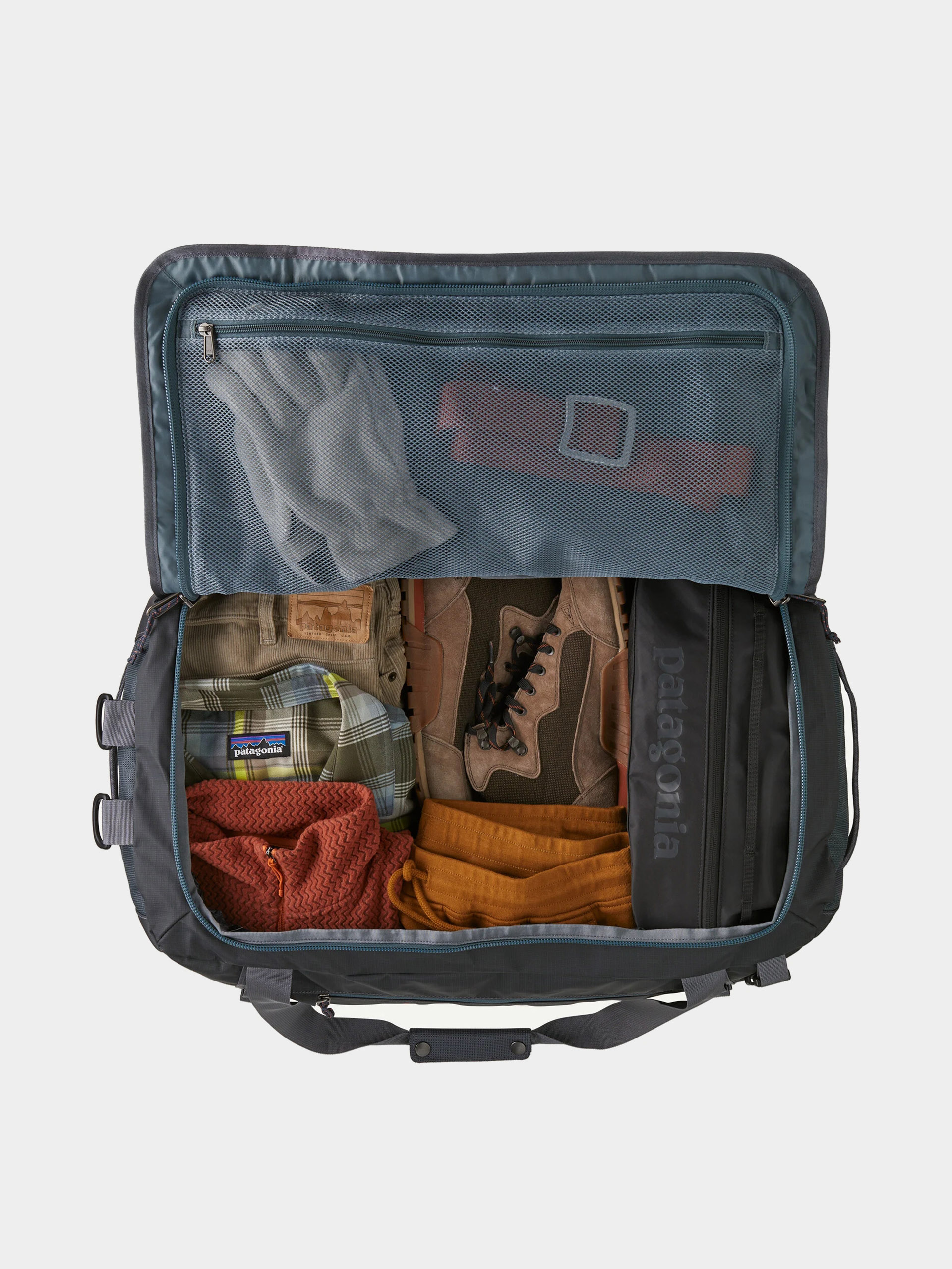 Taška Patagonia Black Hole Duffel 55L (smolder blue w/amanita red)