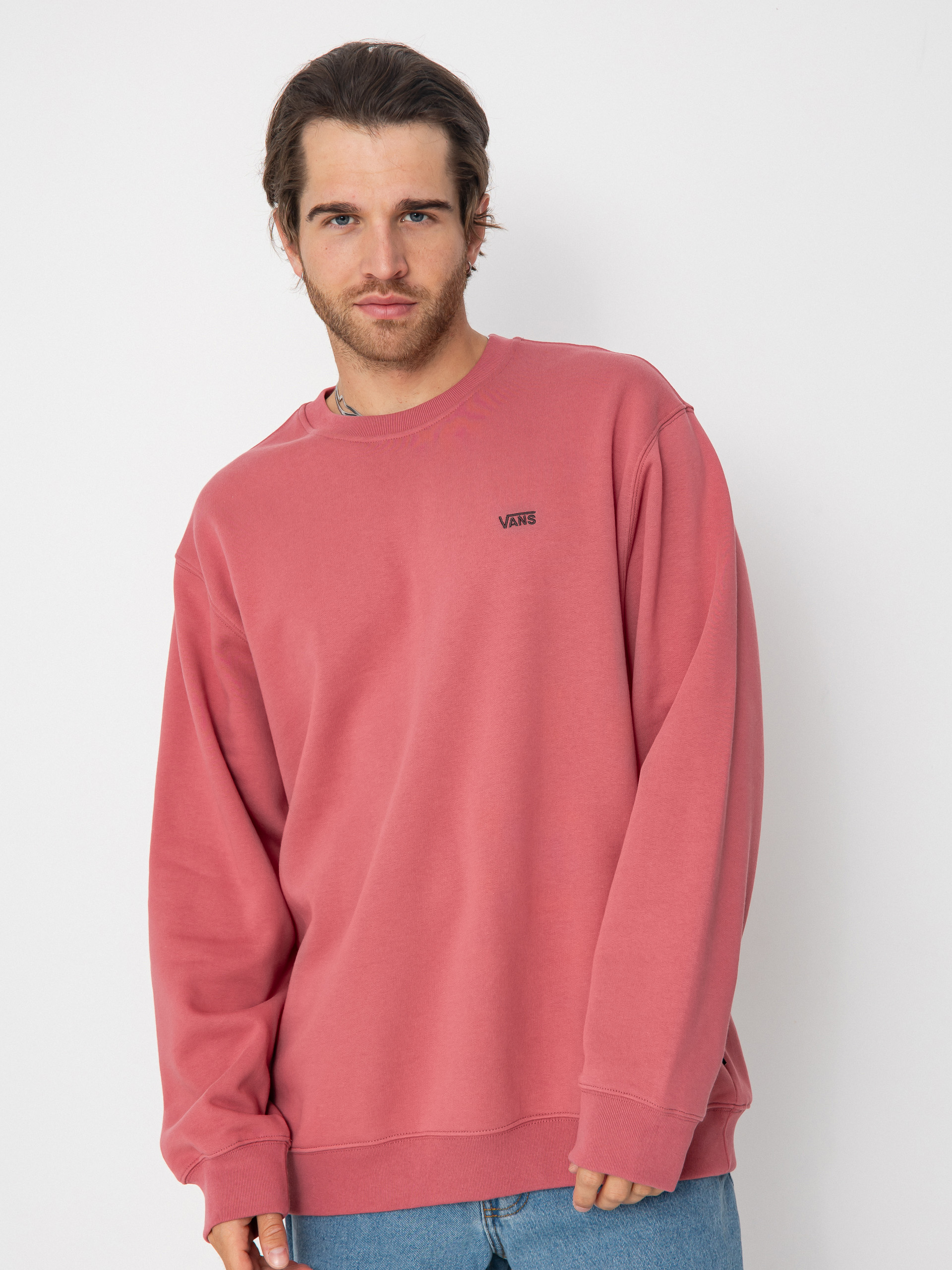 Mikina Vans Left Chest II Loose Crew (mauvewood)
