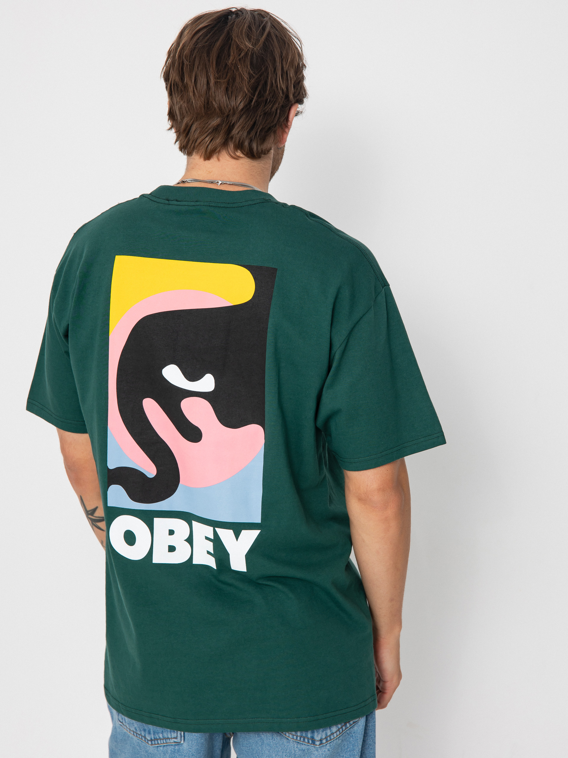 Tričko OBEY Obey Quarter Icon (rainforest)