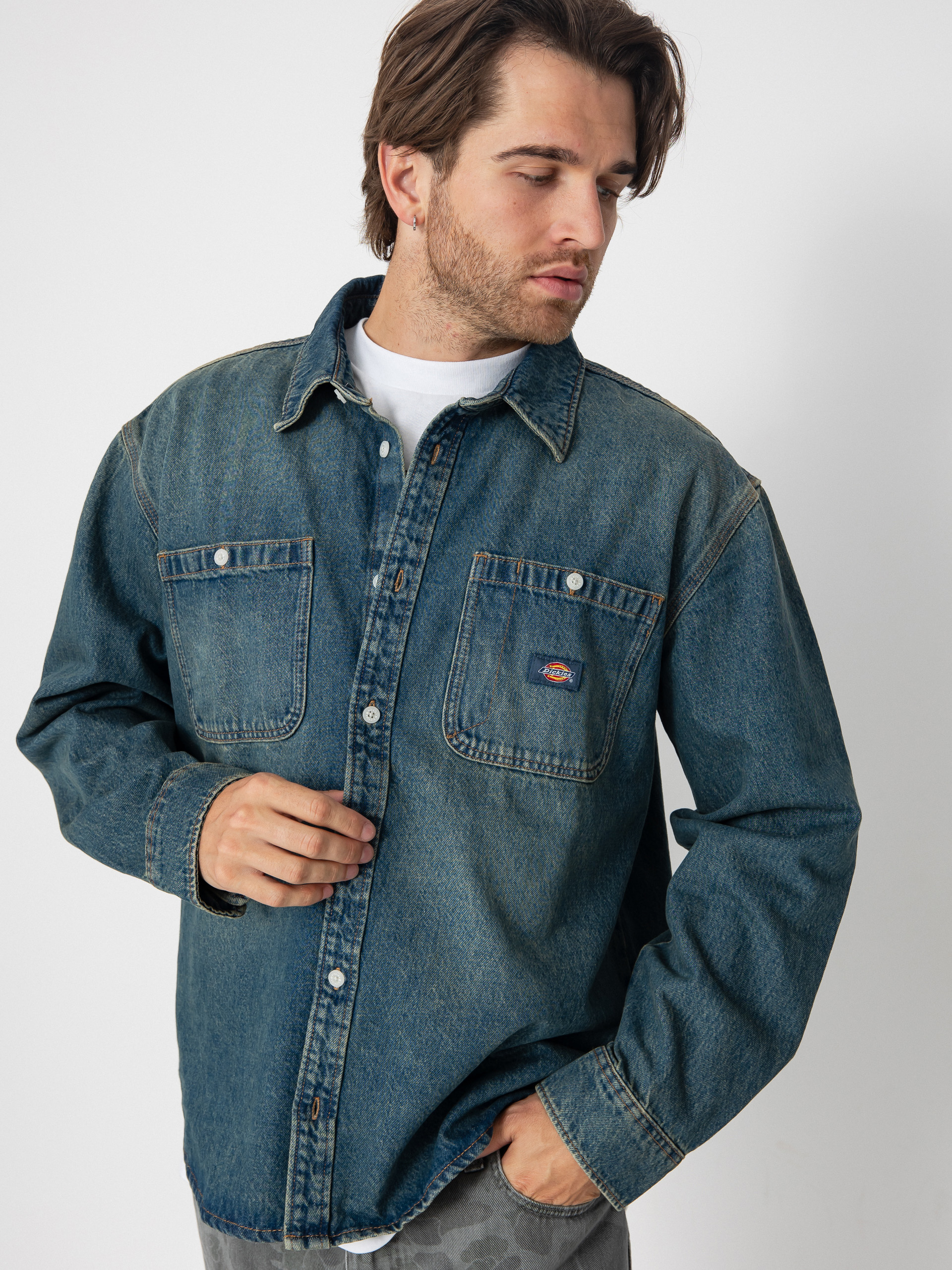 Košeľa Dickies Mechanic (khaki tinted blue)