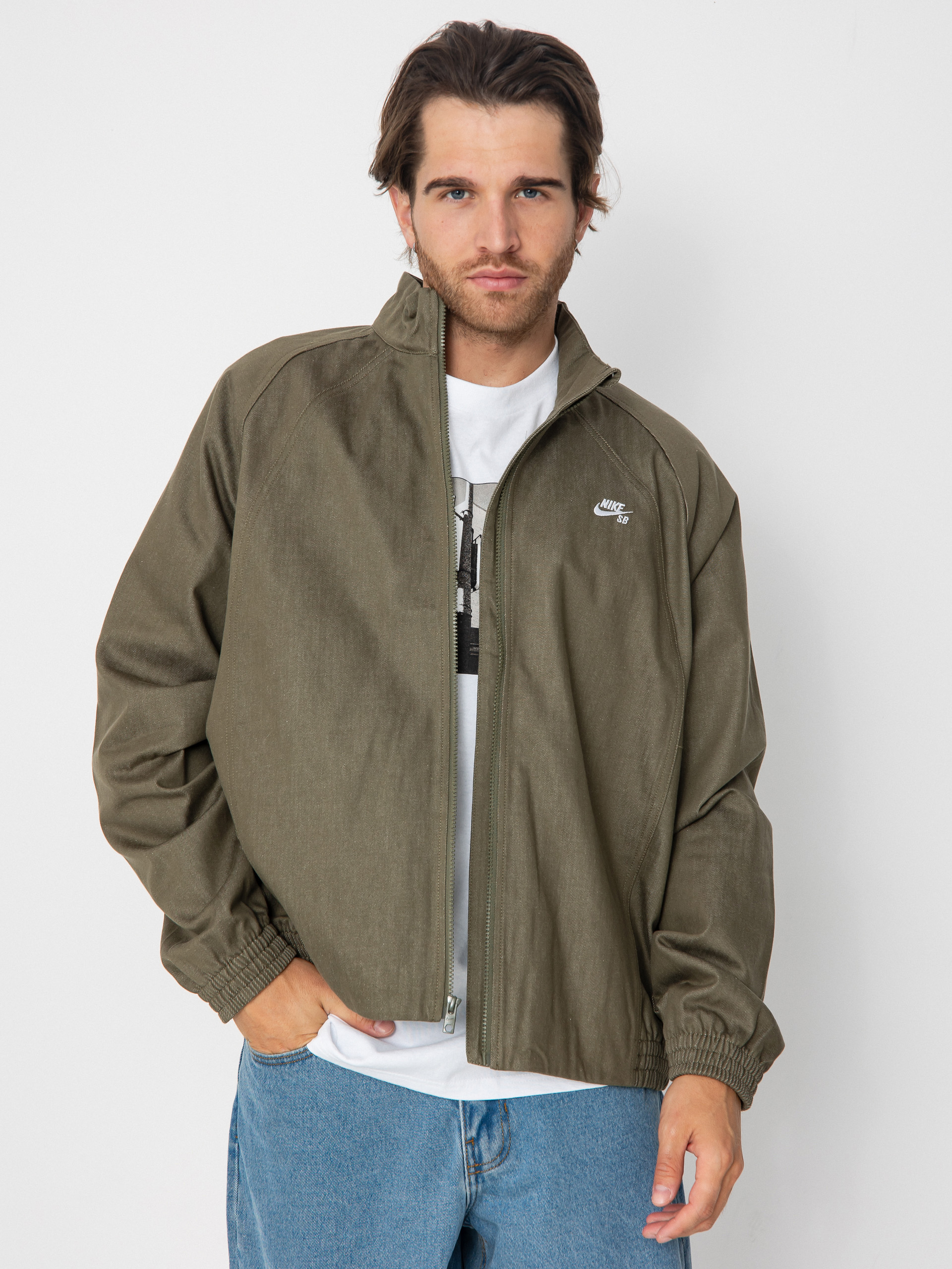 Bunda Nike SB Denim FZ Trak (medium olive/white)