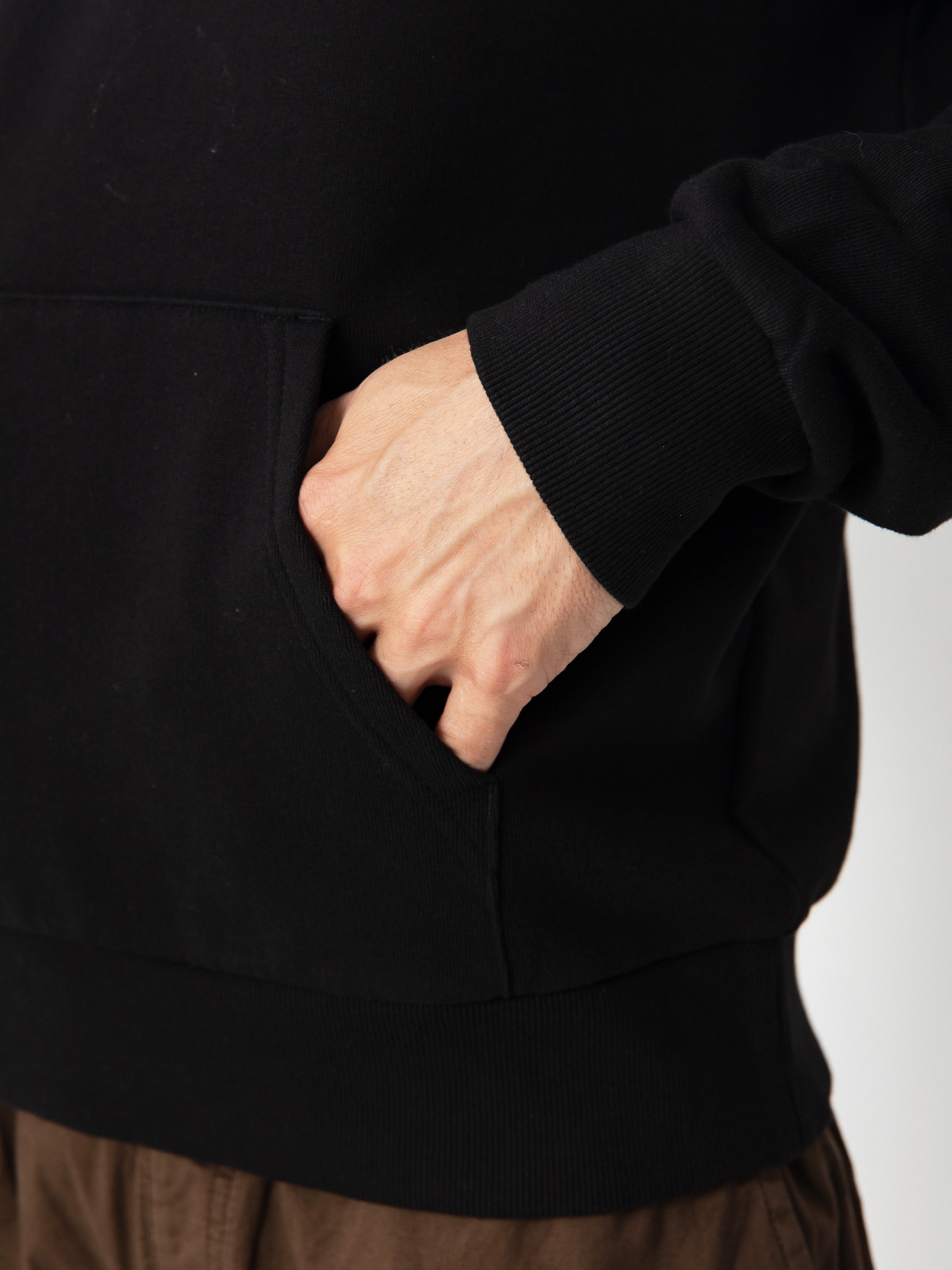 Mikina s kapucňou Carhartt WIP Script Embroidery HD (black/white)