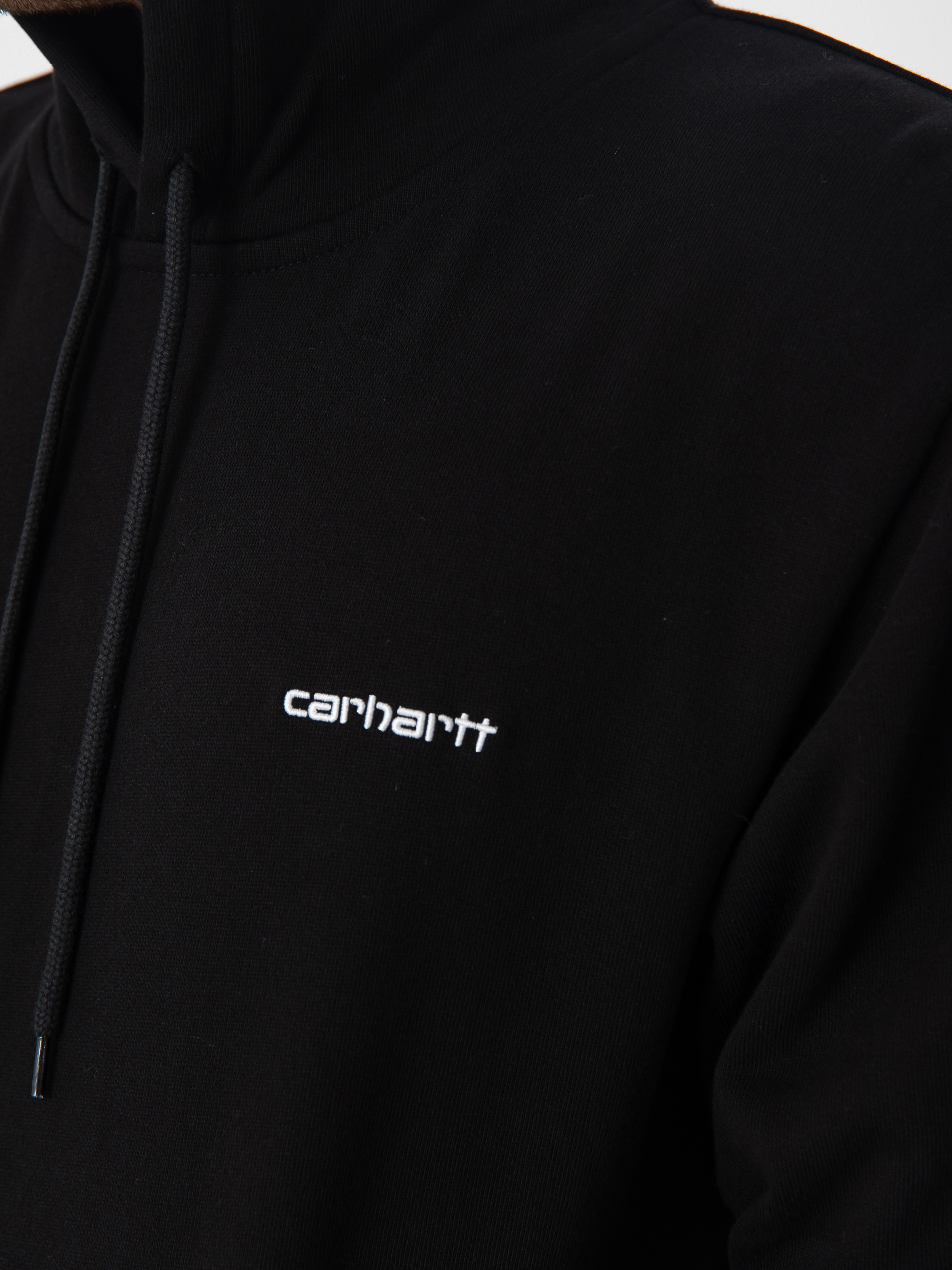 Mikina s kapucňou Carhartt WIP Script Embroidery HD (black/white)
