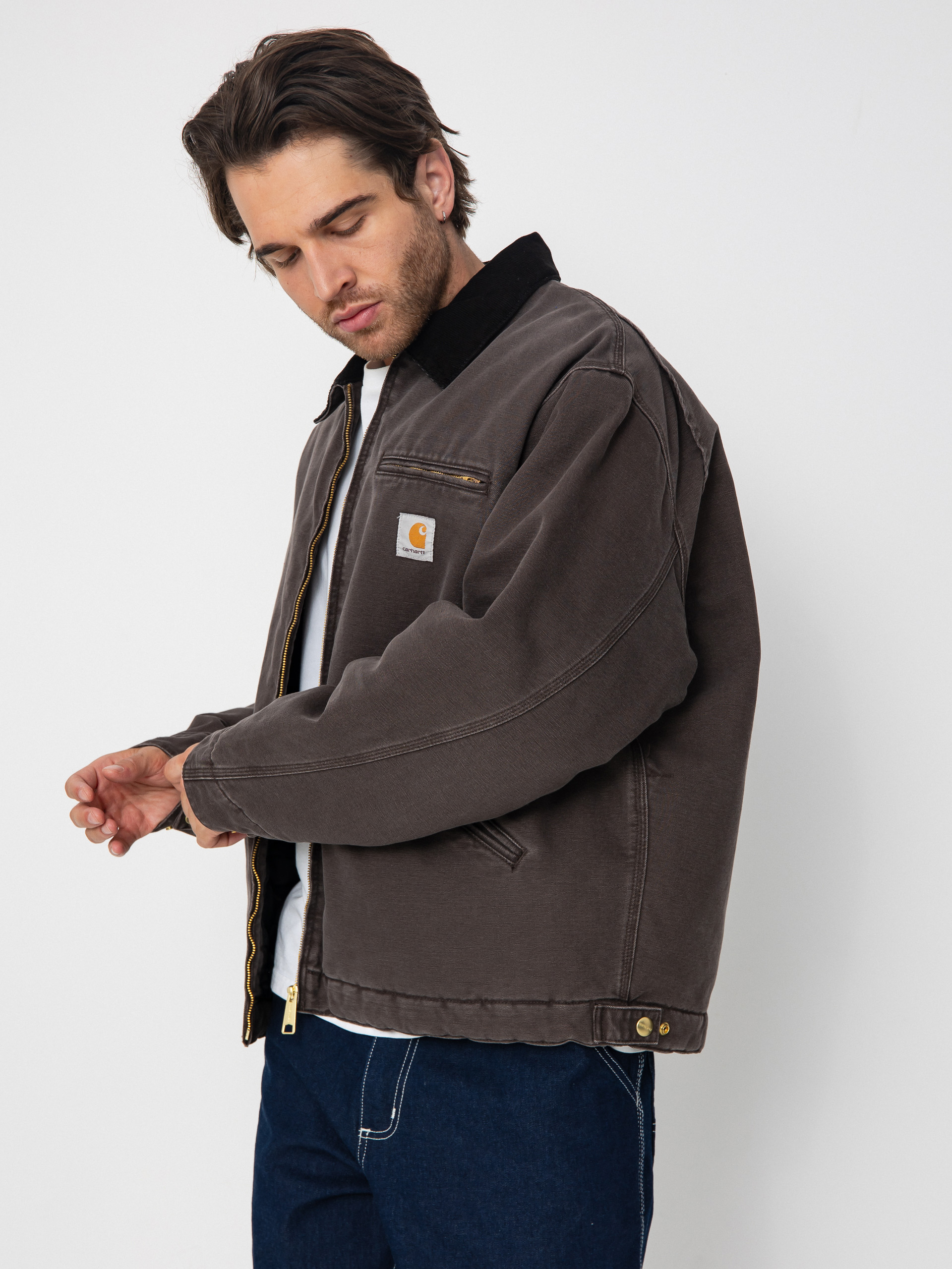 Bunda Carhartt WIP OG Detroit (tobacco/black/stone canvas)