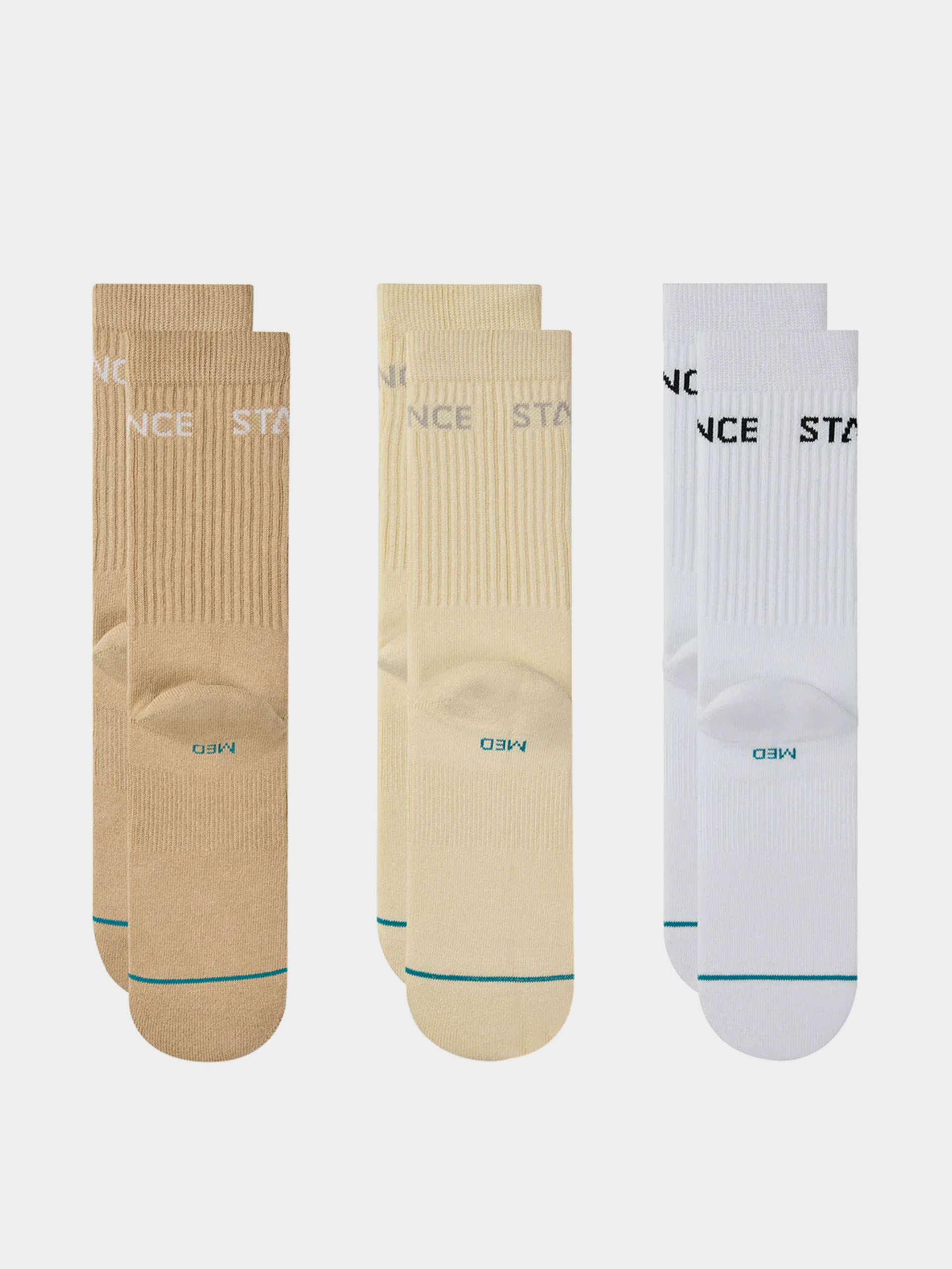 Ponožky Stance Origin 3 Pack Crew (cream)