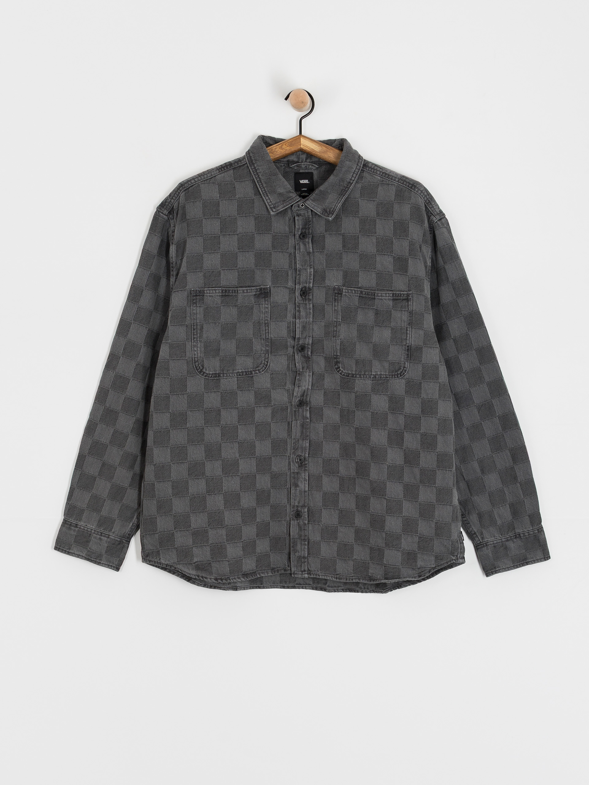 Košeľa Vans Hastings Checkerboard Denin Ls Woven (faded black)