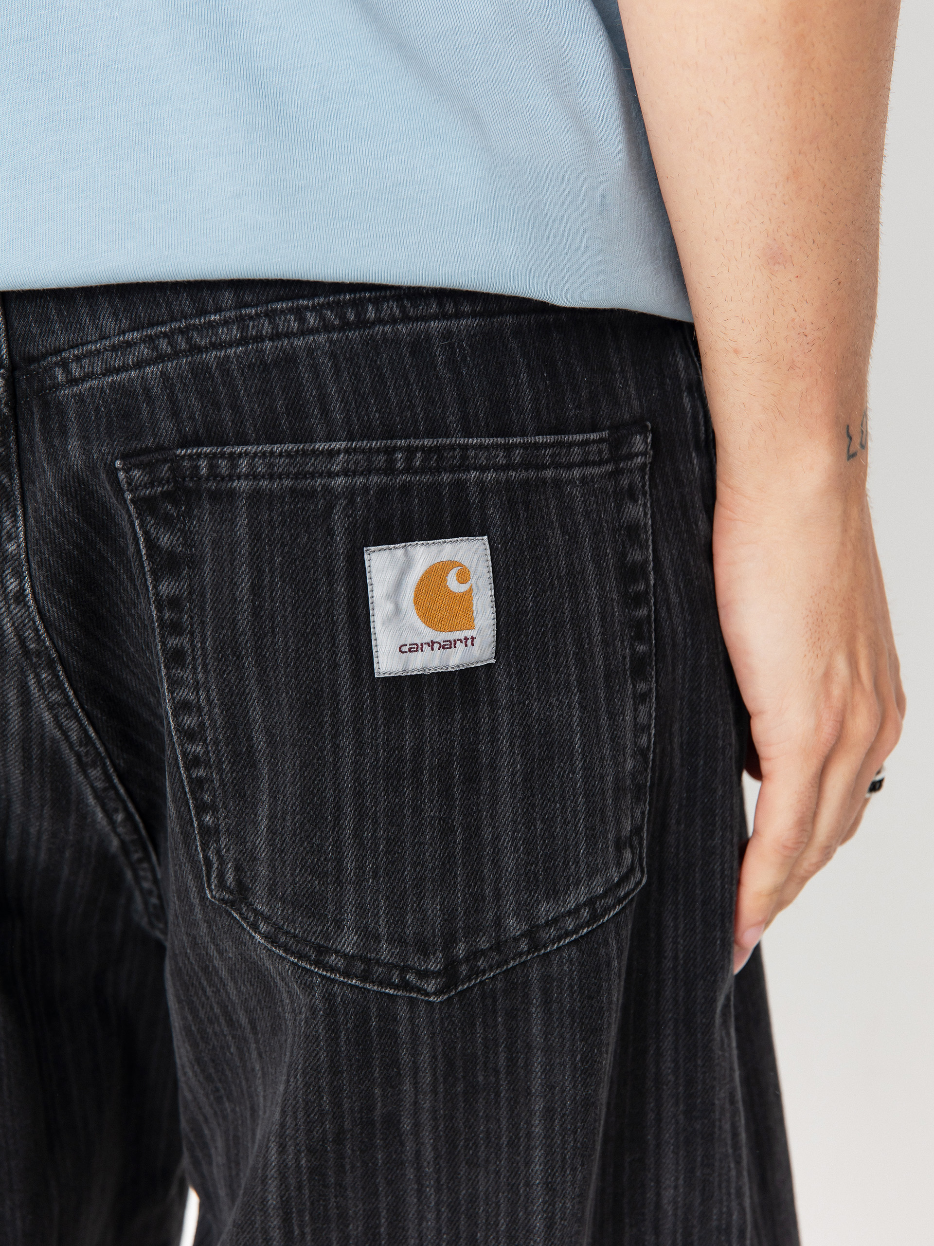 Kraťasy Carhartt WIP Rylan (rylan stripe/black/stone washed)
