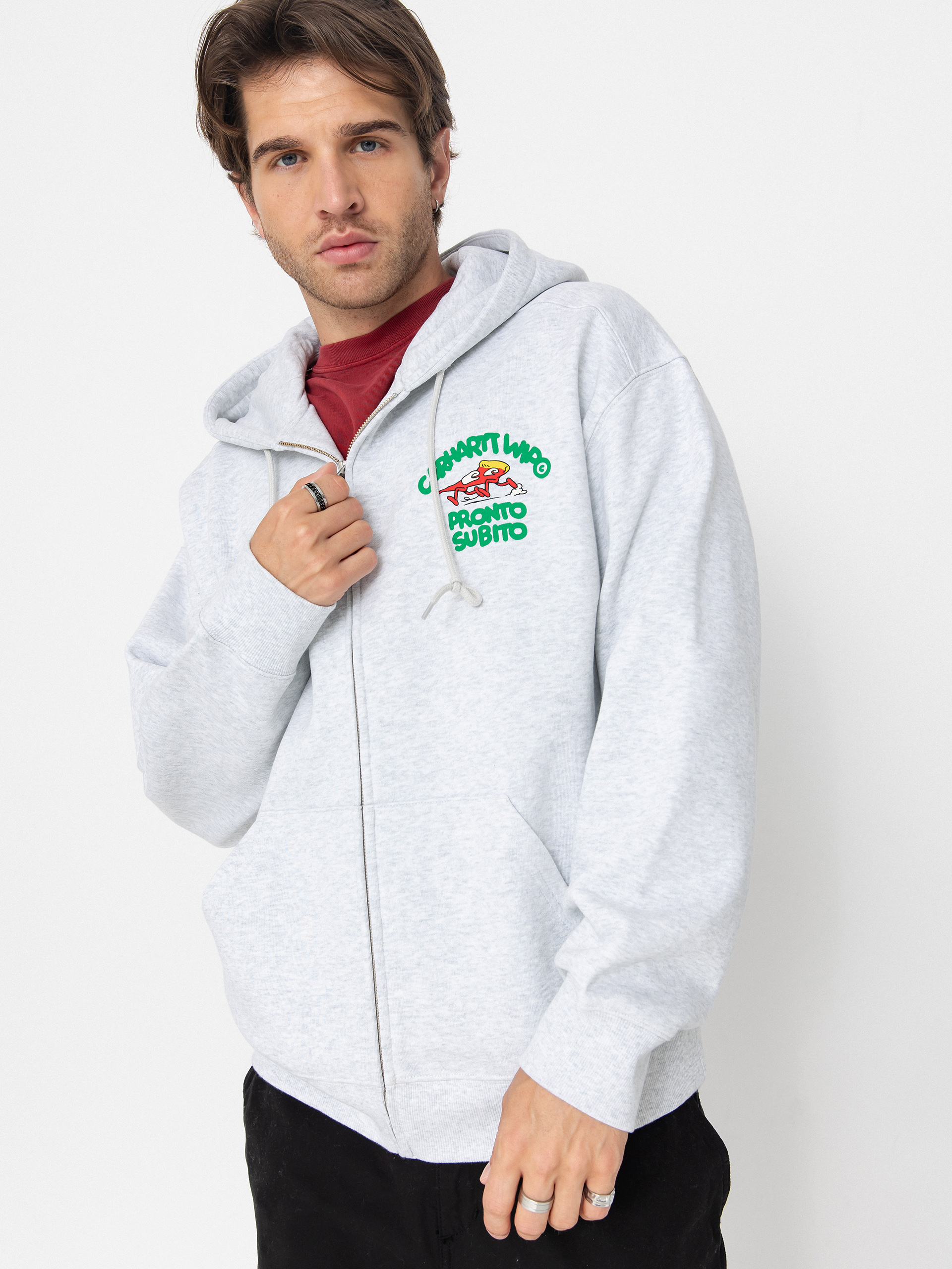 Mikina s kapucňou Carhartt WIP Pronto ZHD (ash heather)