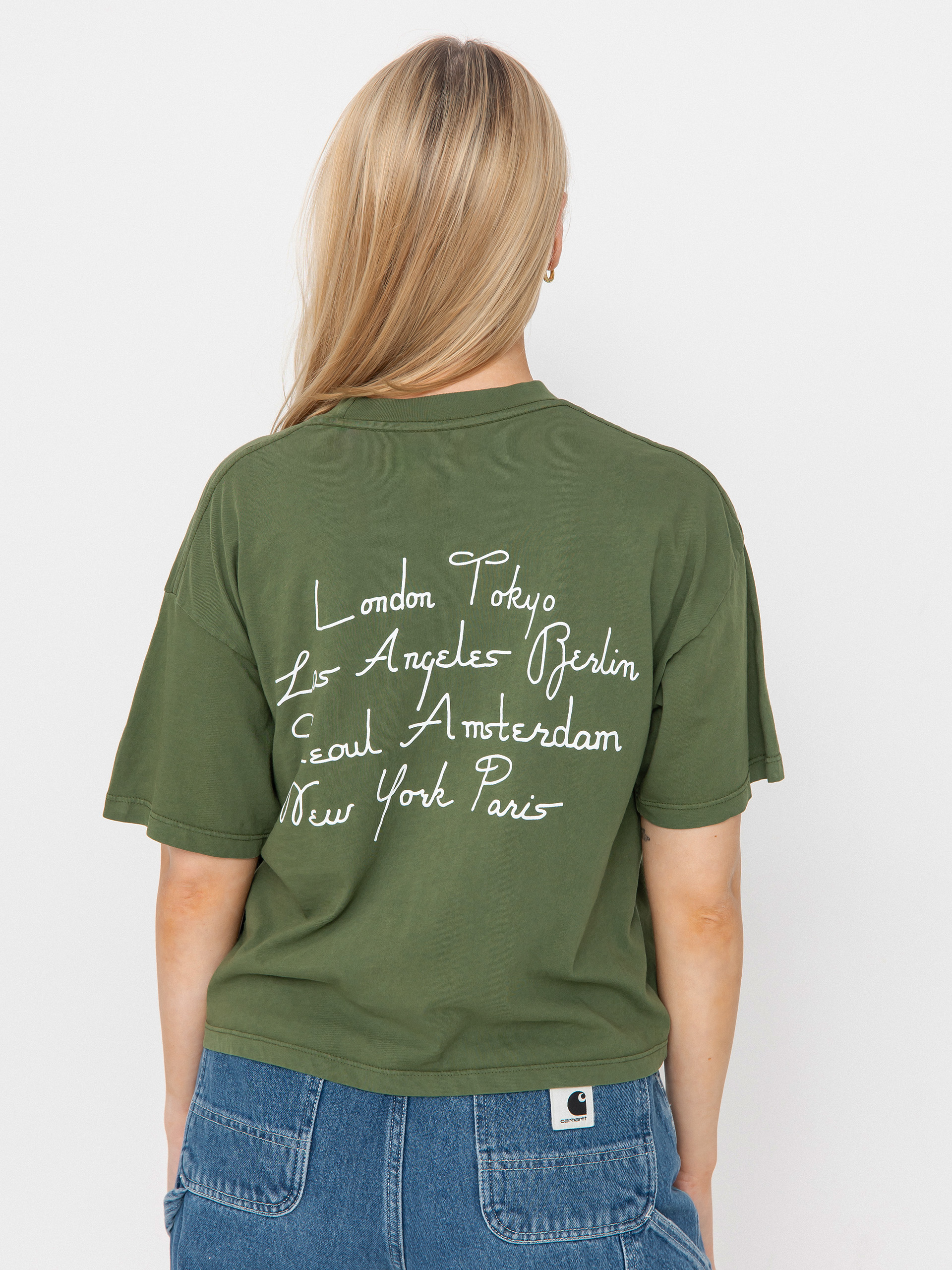 Tričko OBEY Obey Scripty Cities Wmn (bronze green)