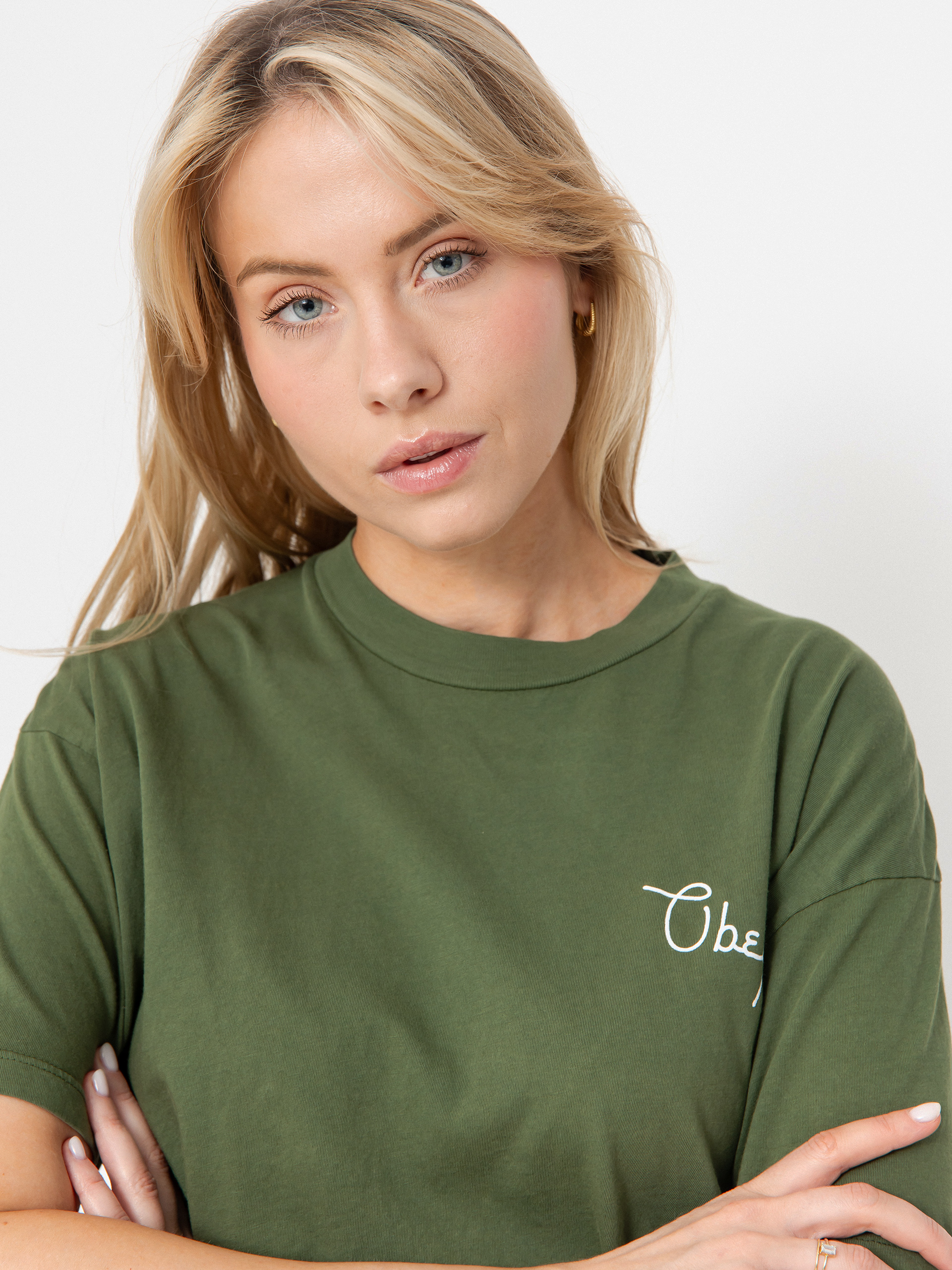 Tričko OBEY Obey Scripty Cities Wmn (bronze green)