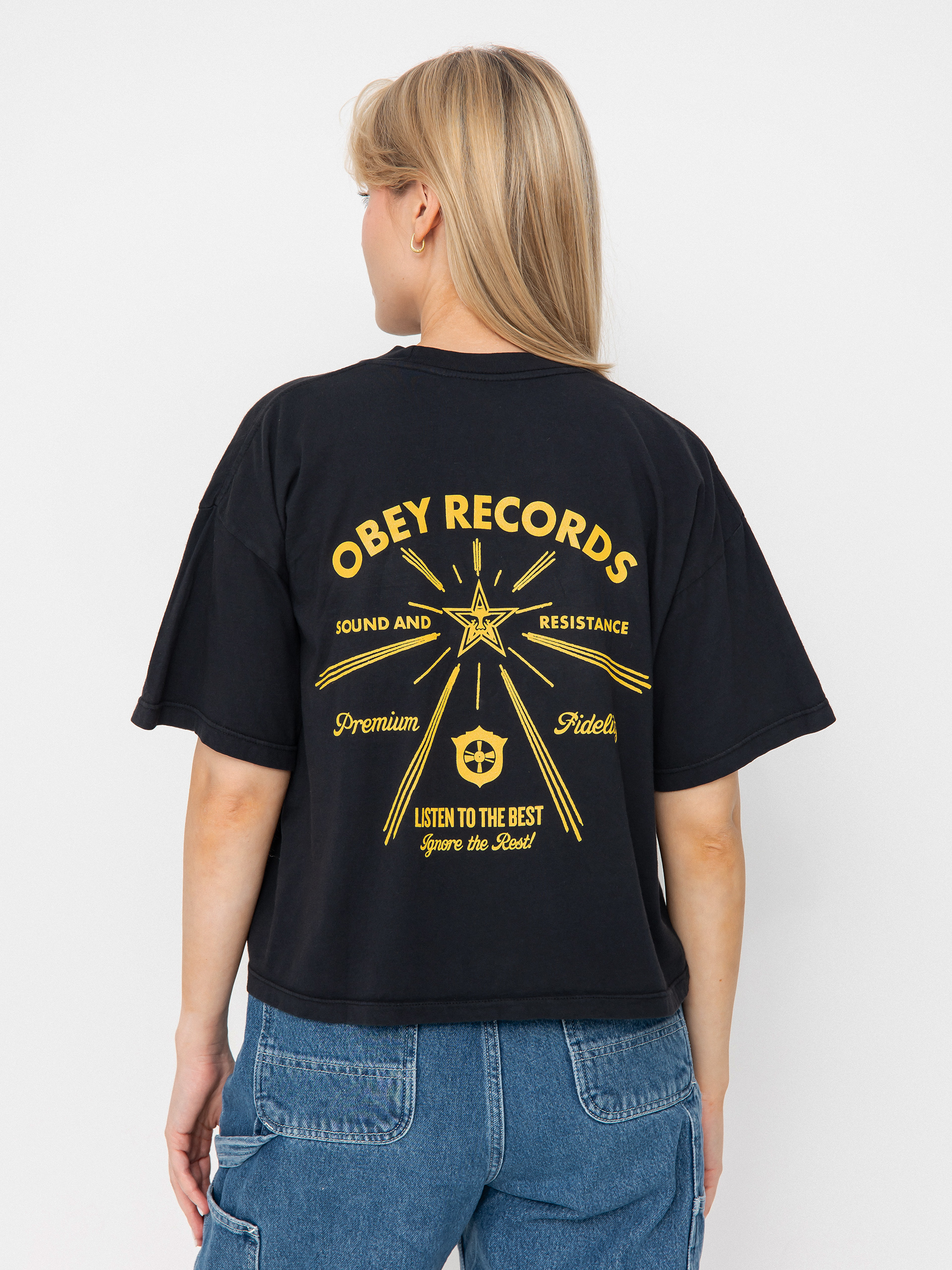 Tričko OBEY Obey Listen To The Best Wmn (digital black)