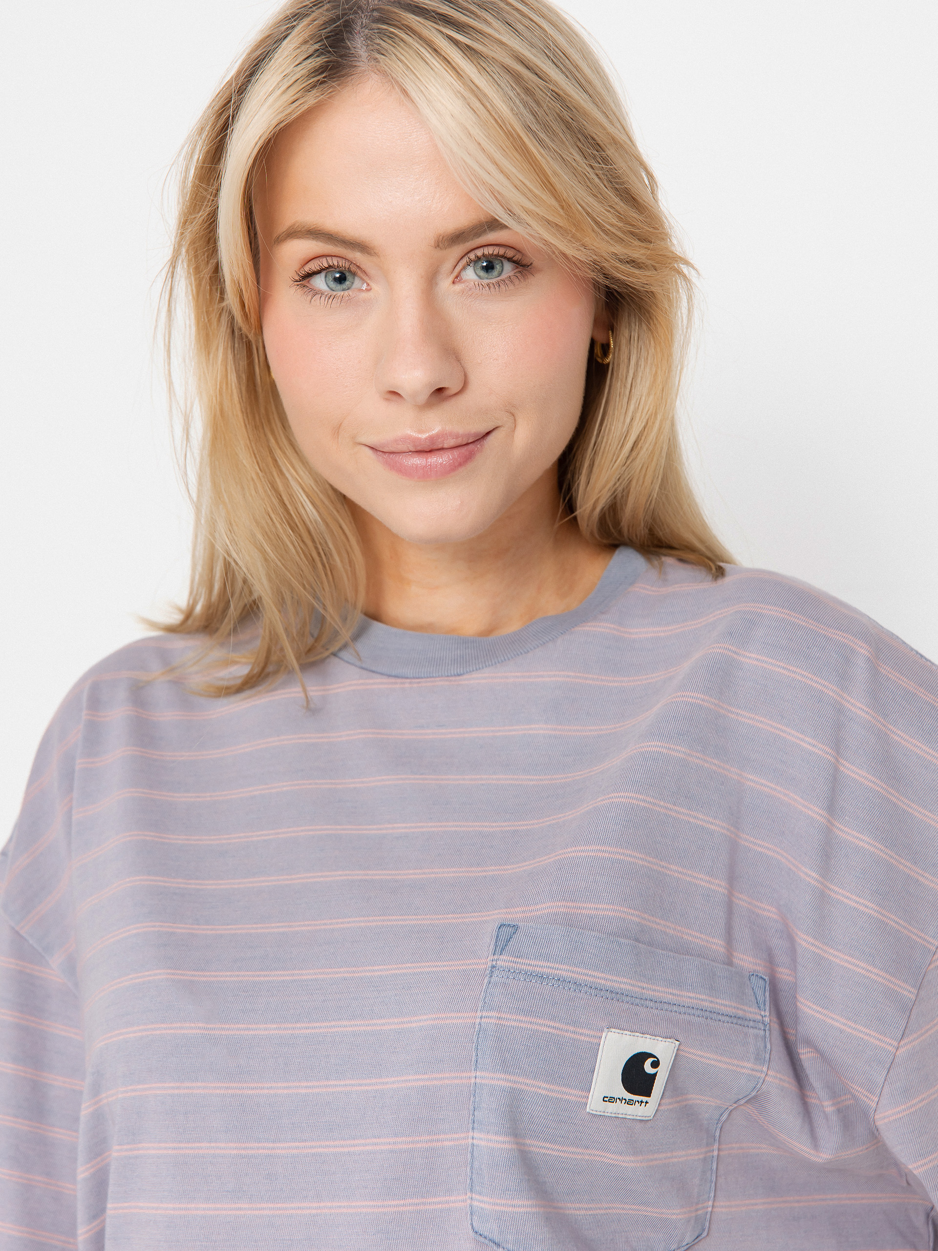 Tričko Carhartt WIP Brodina Wmn (brodina stripe/hortensia/indigo overdyed)