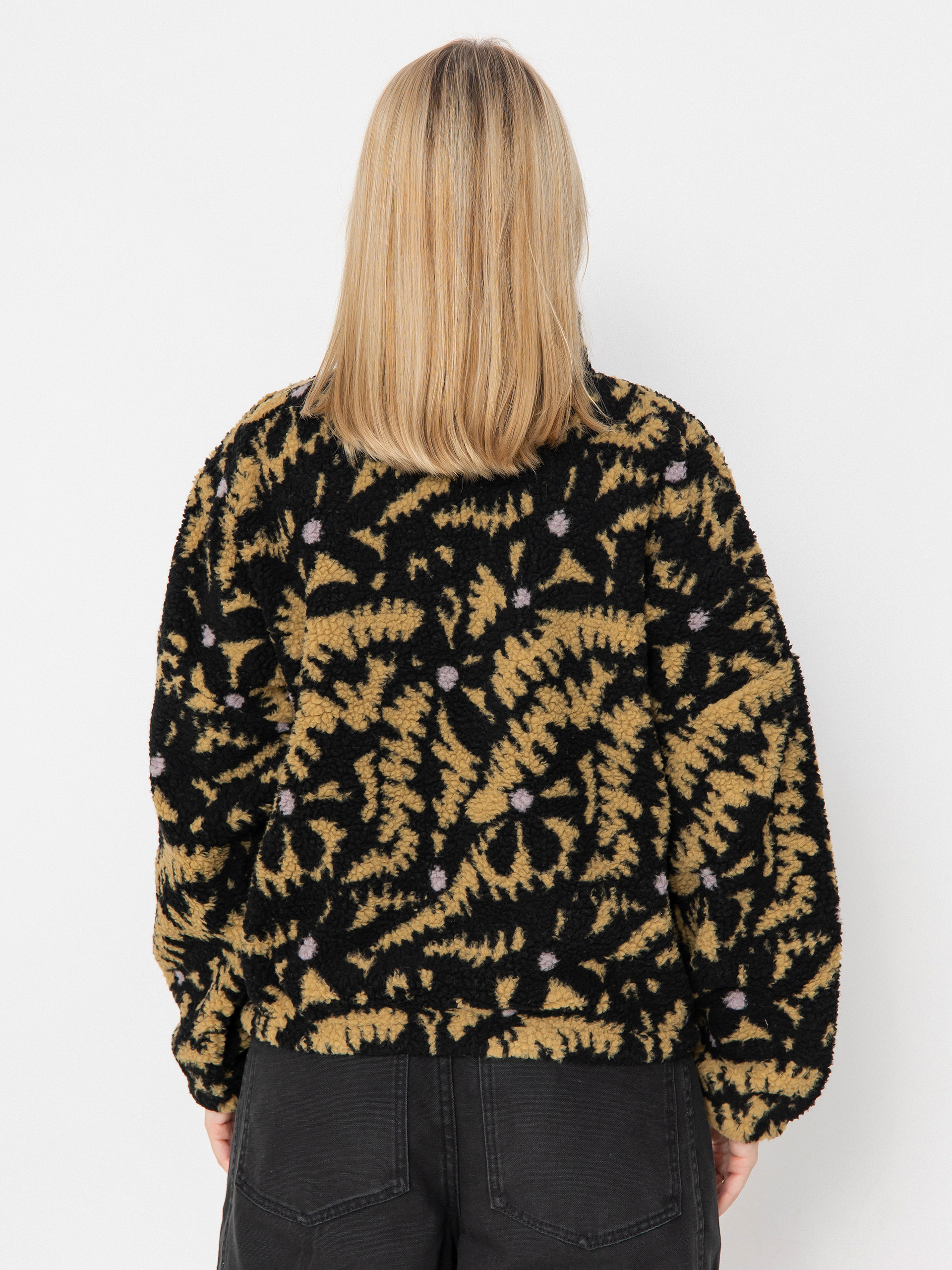 Dámsky Flísová mikina Roxy Boundless Spirit Zippered (anthracite big flowers)