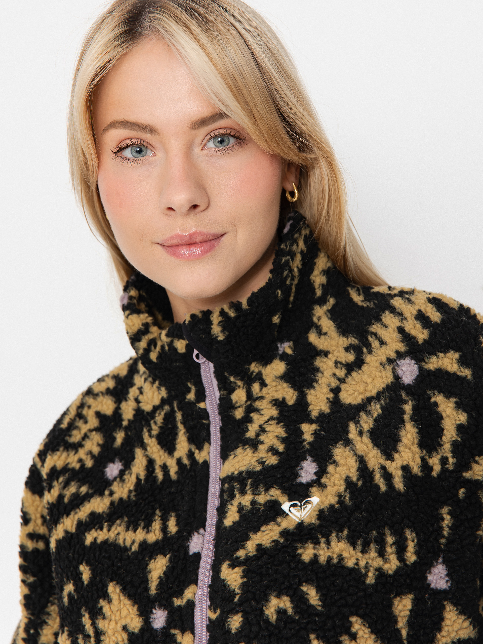 Dámsky Flísová mikina Roxy Boundless Spirit Zippered (anthracite big flowers)