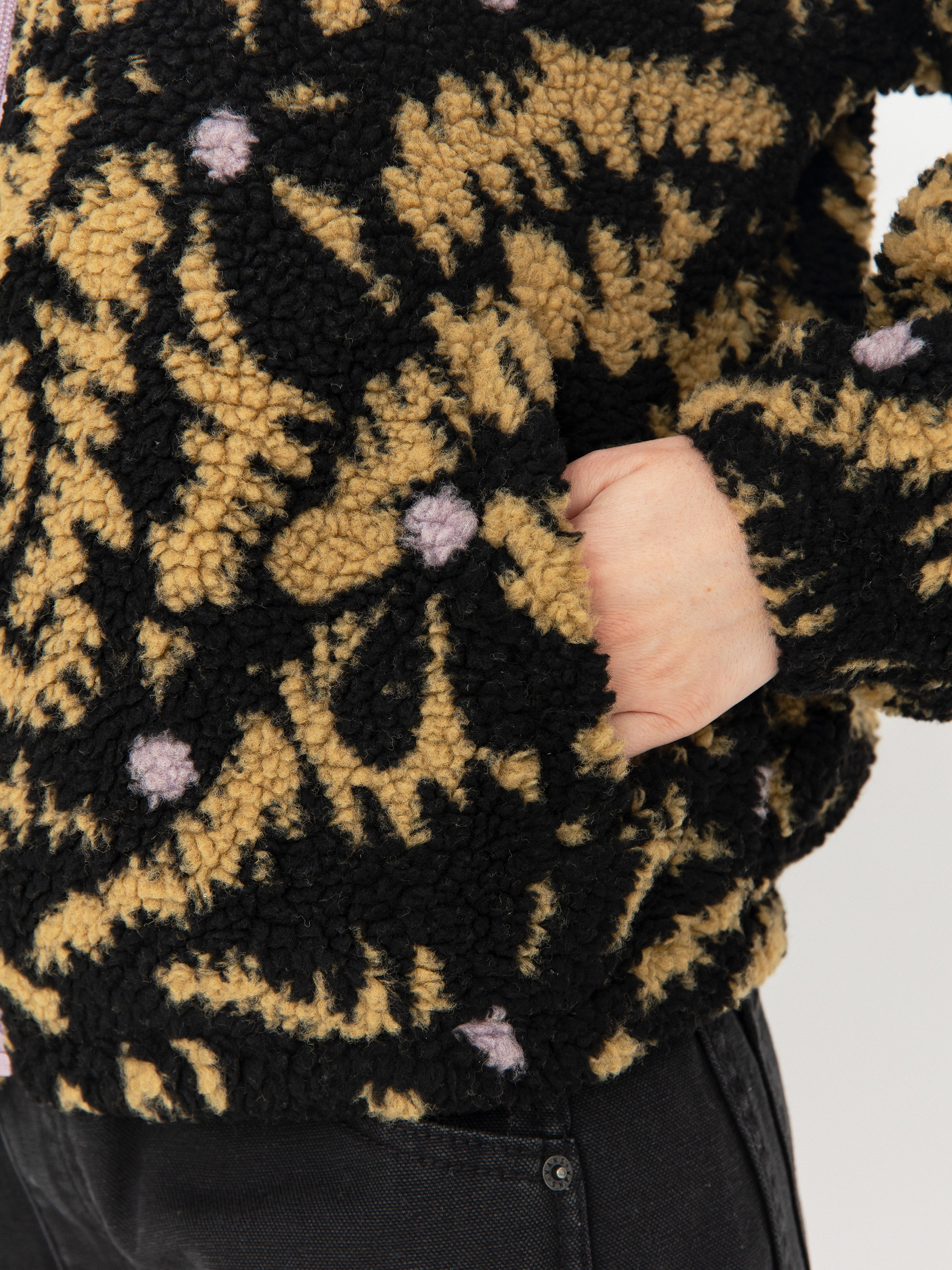 Dámsky Flísová mikina Roxy Boundless Spirit Zippered (anthracite big flowers)